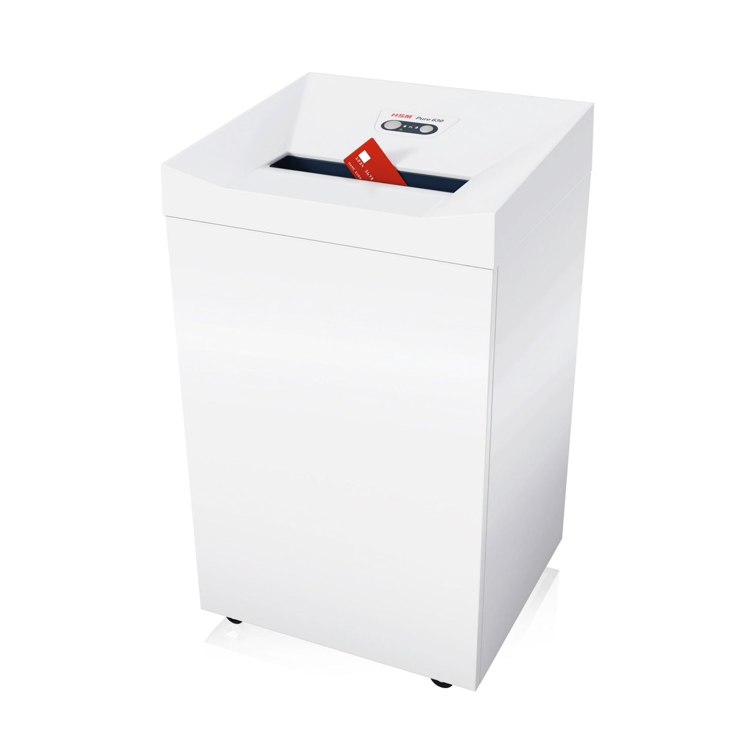 HSM® Aktenvernichter Pure 630 P-5 Papier, Heftklammern, Büroklammern, Kreditkarten Partikelschnitt 19 Bl. weiß