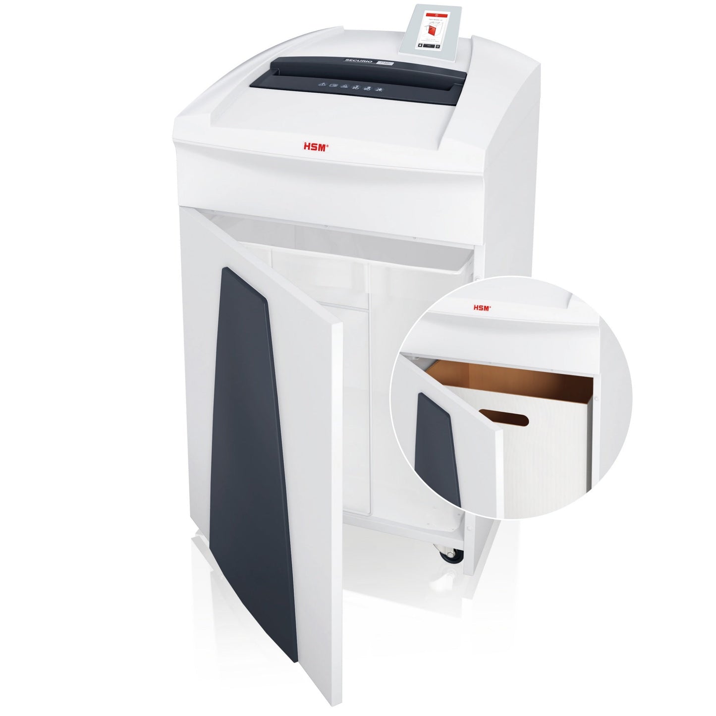 HSM® Aktenvernichter SECURIO P40i P-5 Papier, Heftklammern, Büroklammern, Kreditkarten, CDs/DVDs Partikelschnitt 26 Bl. weiß