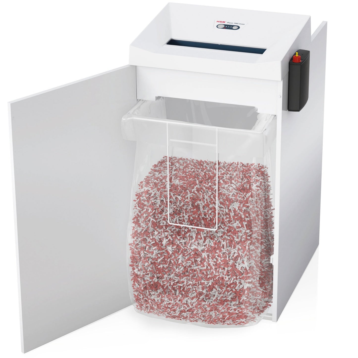 HSM® Aktenvernichter Pure 740 max P-4 Papier, Heftklammern, Büroklammern Partikelschnitt weiß