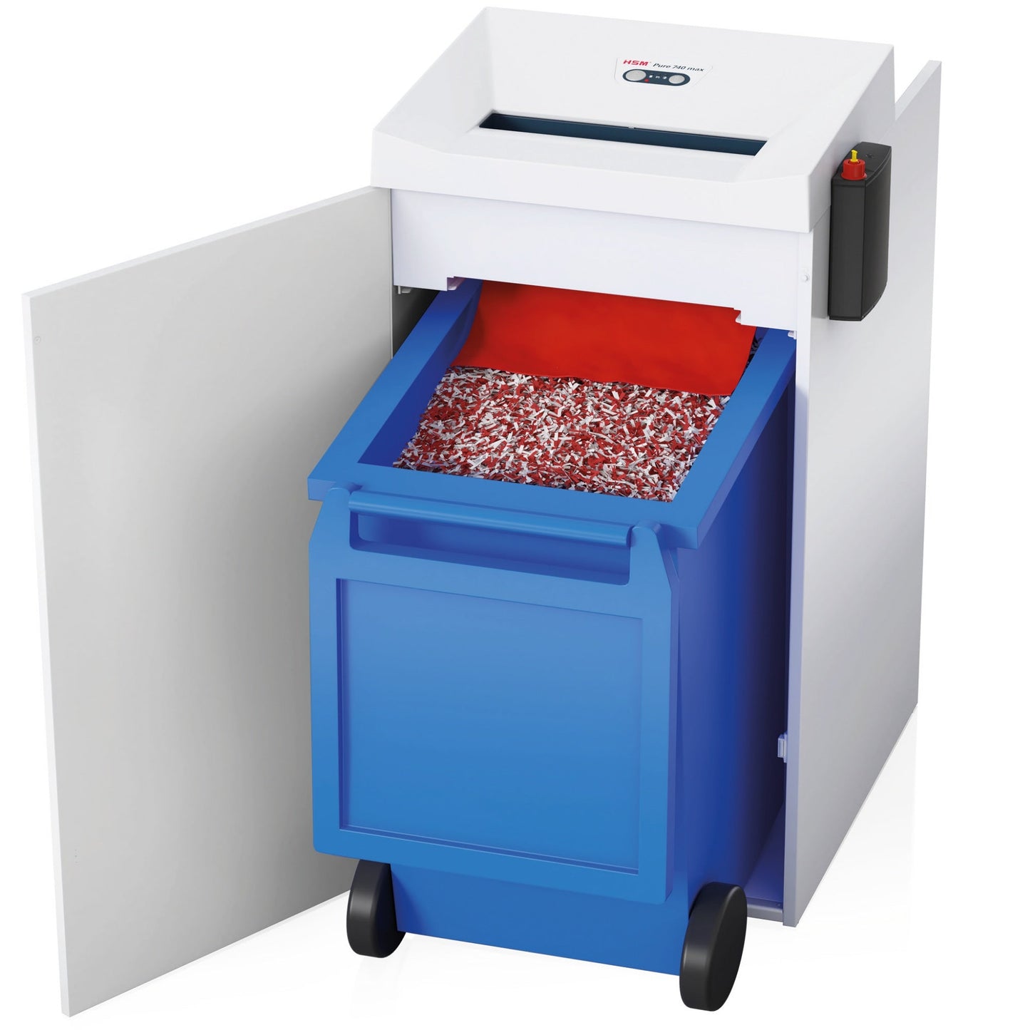 HSM® Aktenvernichter Pure 740 max P-4 Papier, Heftklammern, Büroklammern Partikelschnitt weiß