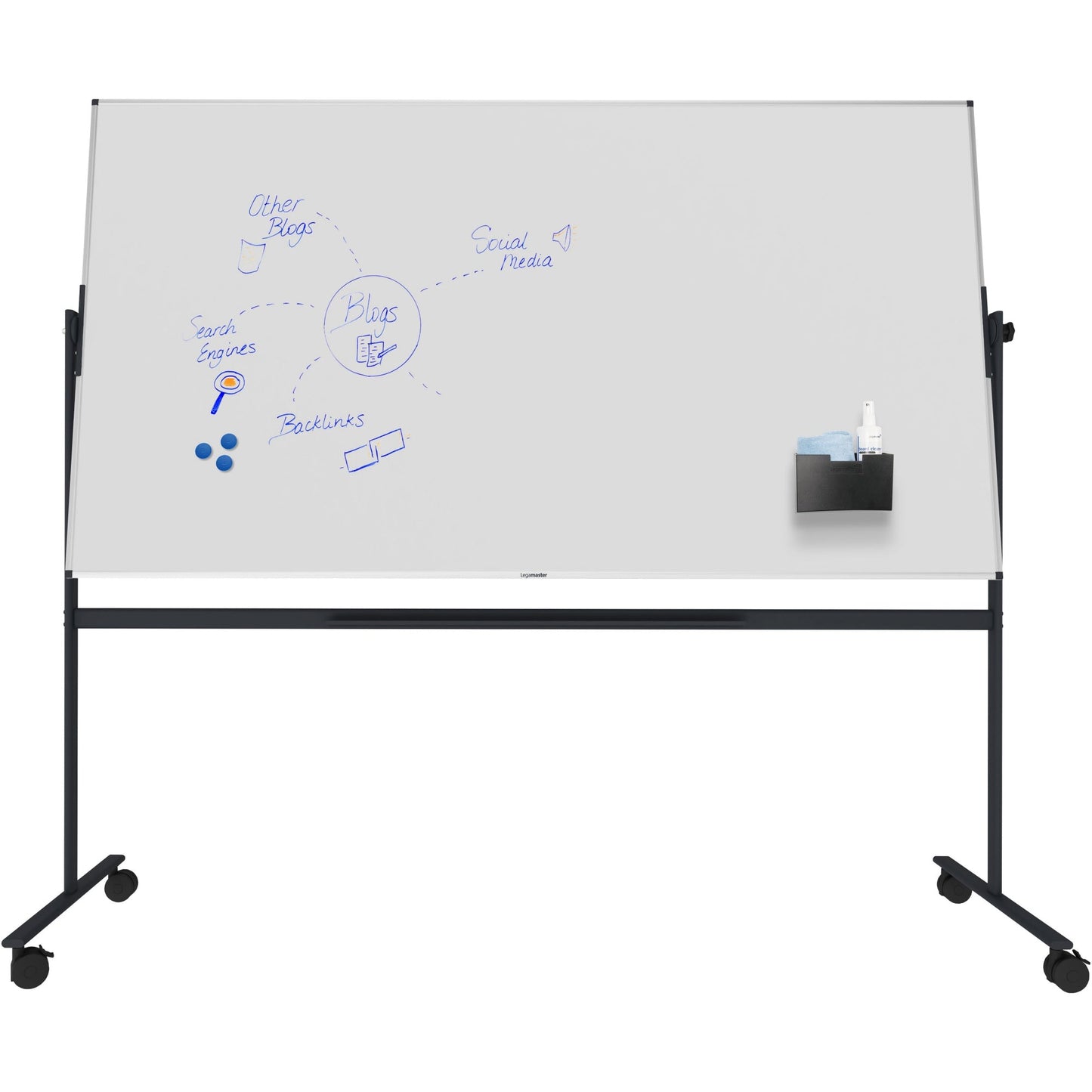 Legamaster Whiteboard UNITE PLUS Maße der Oberfläche: 220 x 120 cm (B x H) Tafel magnethaftend beidseitig beschreibbar Stahl emailliert weiß