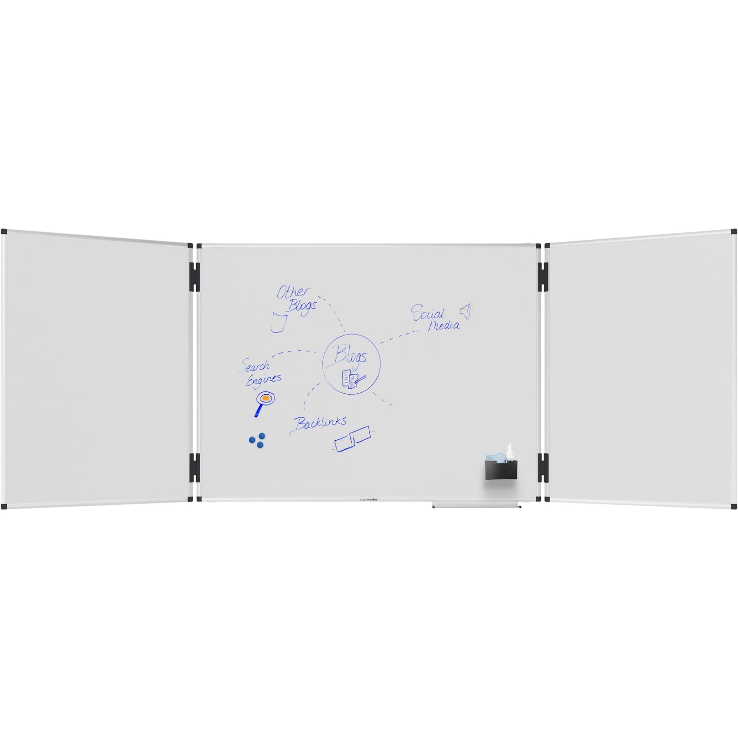 Legamaster Klapptafel UNITE PLUS 120/240 x 90 cm (B x H) Stahl weiß