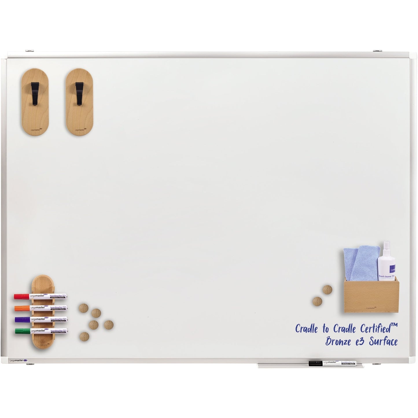 Legamaster Whiteboard PREMIUM PLUS Maße der Oberfläche: 150 x 100 cm (B x H) Tafel magnethaftend nicht beidseitig beschreibbar inkl. einem schwarzen Boardmarker TZ 1 Stahl emailliert weiß