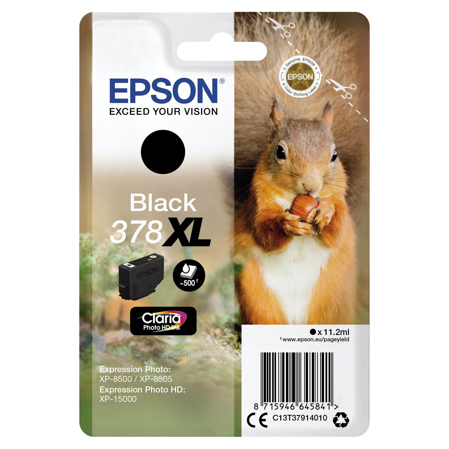 Epson Tintenpatrone Originalzubehör 378XL ca. 500 Seiten schwarz 11,2ml