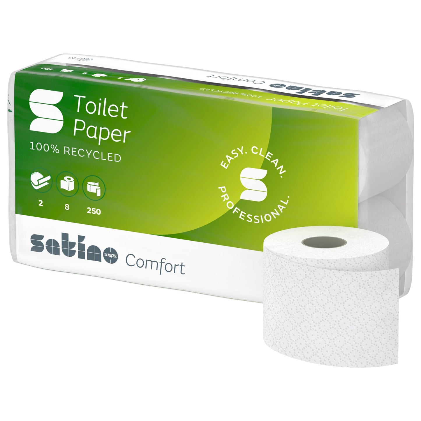 Satino by WEPA Toilettenpapier Comfort 2-lagig hochweiß 250 Bl./Rl. 8 Rl./Pack.