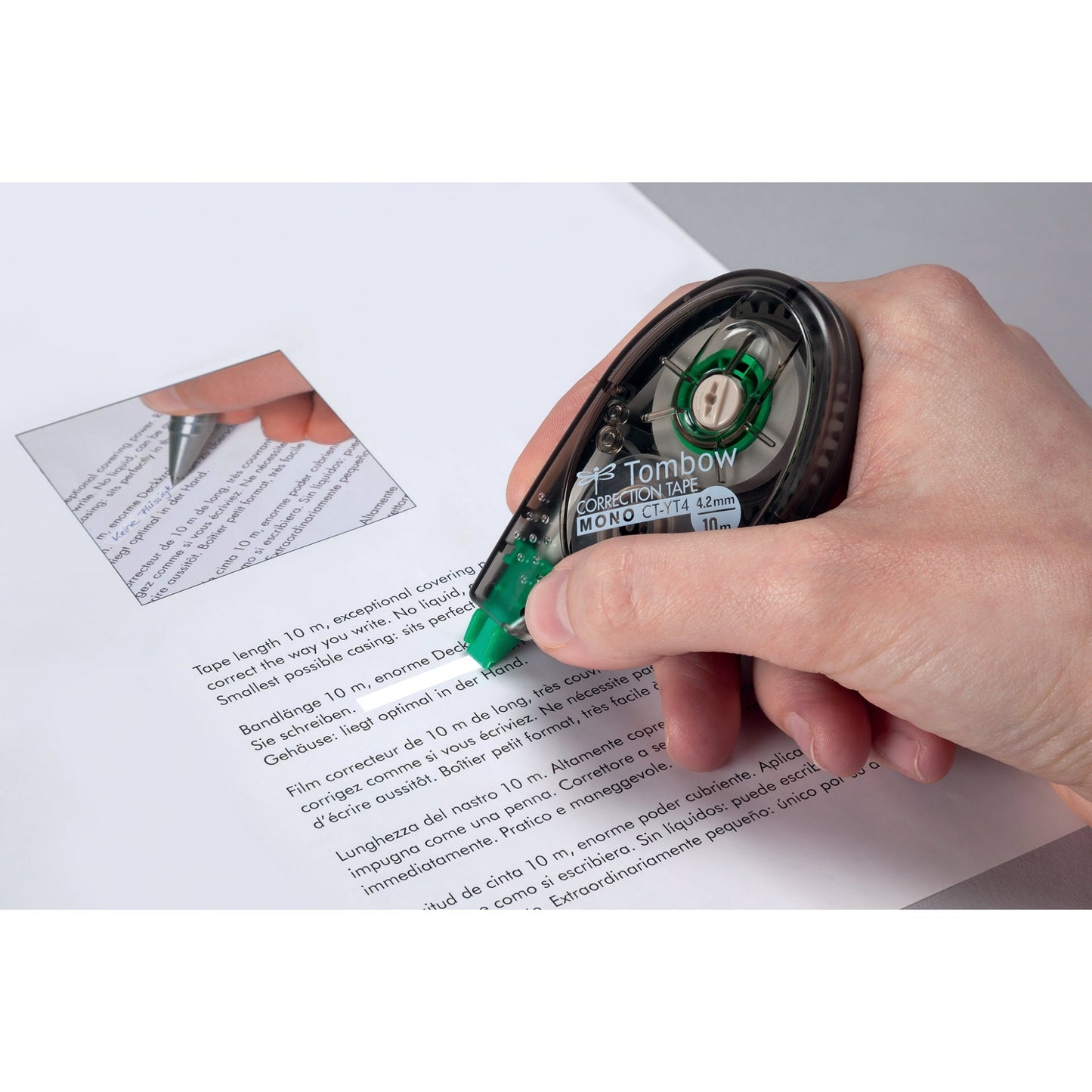 Tombow Korrekturroller MONO YT4 4,2 mm x 10 m (B x L) seitliche Anwendung