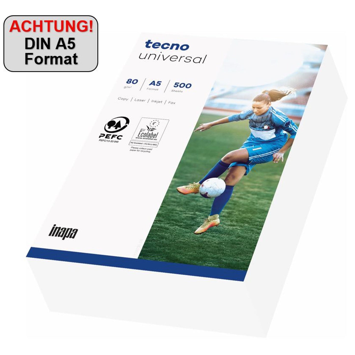 tecno Kopierpapier Universal DIN A5 80g/m² elementar chlorfrei gebleicht weiß 500 Bl./Pack.