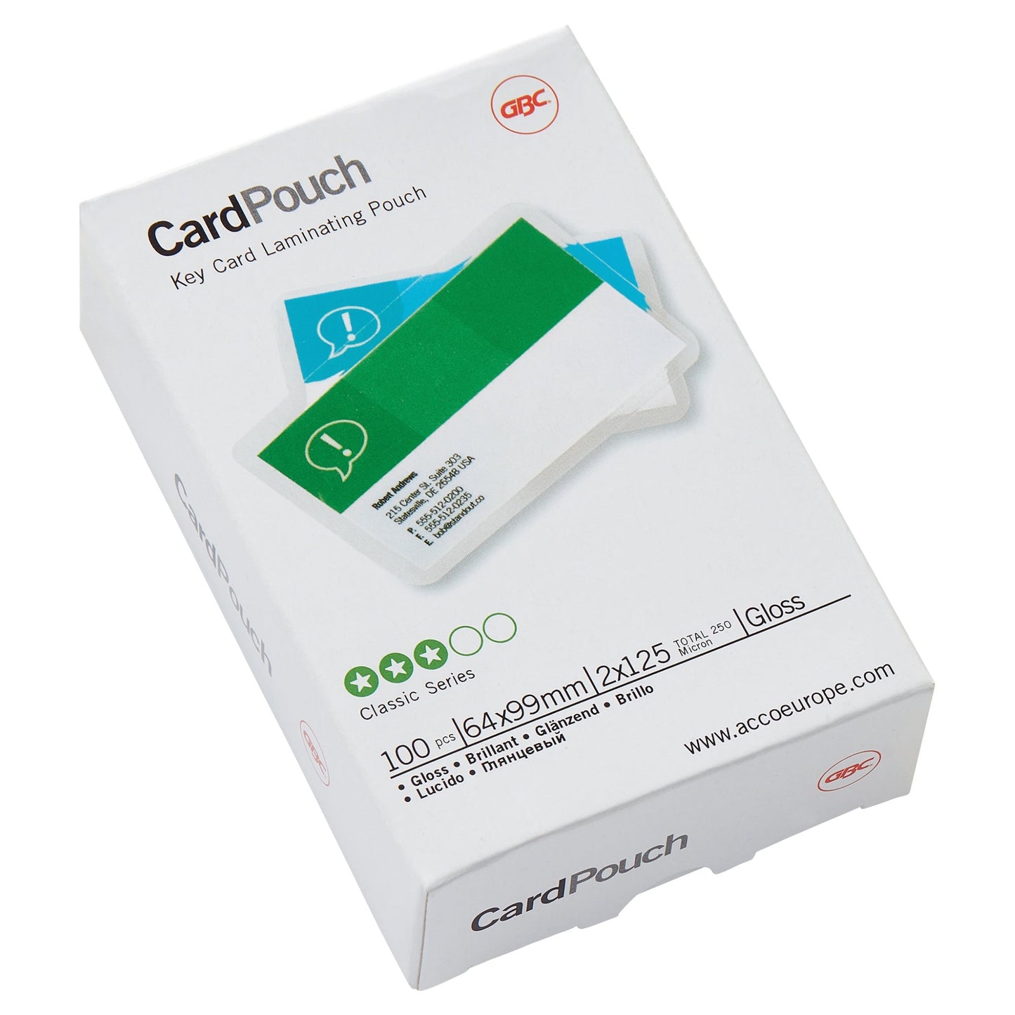 GBC® Laminierfolie CardTPouch 64 x 99 mm (B x H) 125µm glänzend 100 St./Pack.