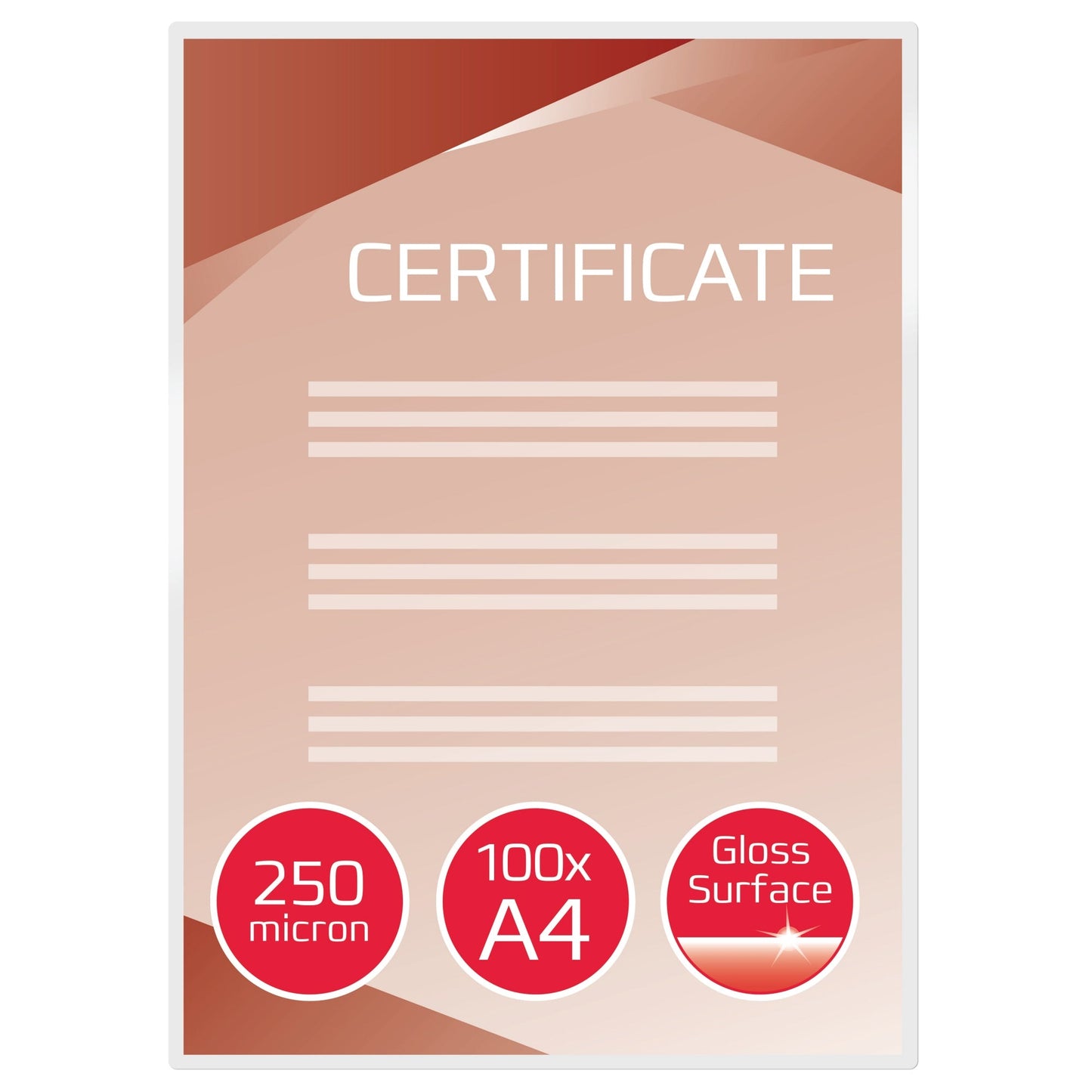 GBC® Laminierfolie DocumentTPouch 216 x 303 mm (B x H) DIN A4 250µm glänzend 100 St./Pack.