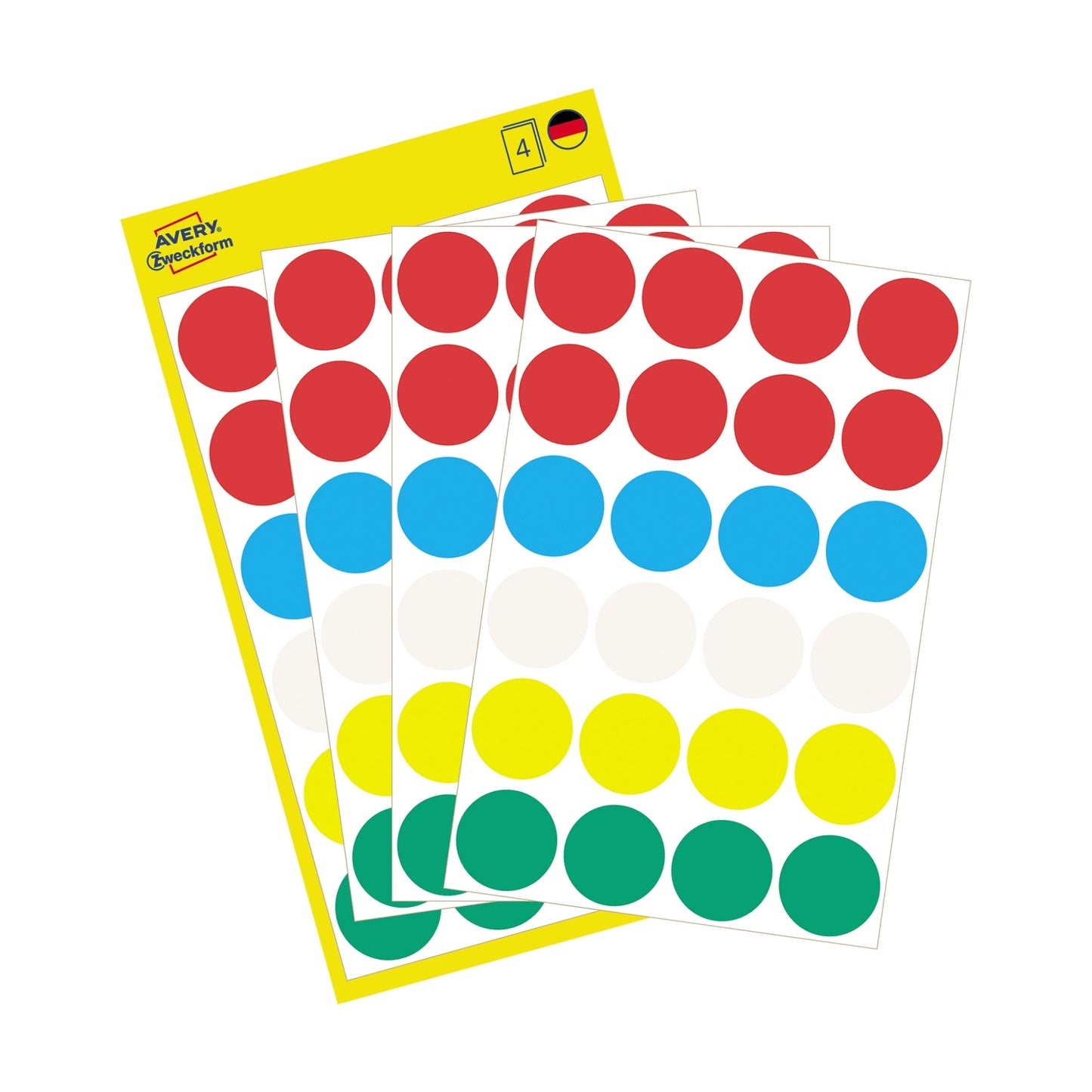 Avery Zweckform Markierungspunkt 18mm Papier farbig sortiert 96 Etik./Pack.