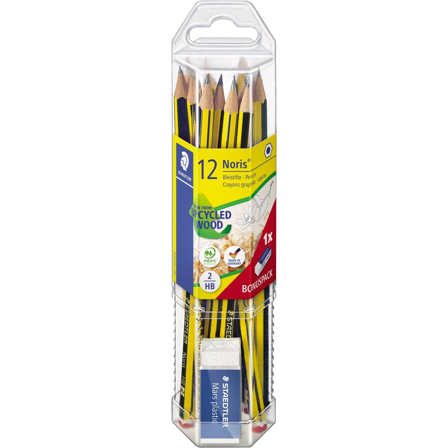STAEDTLER® Bleistift Noris® 120 2mm HB inkl. Radierer Mars® plastic 12 St./Pack.