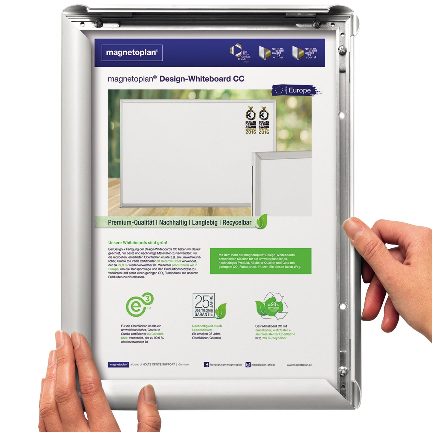 Deflecto® Bilderwechselrahmen 87,1 x 121,8 x 12 cm (B x H x T) DIN A0 Aluminium, eloxiert alu