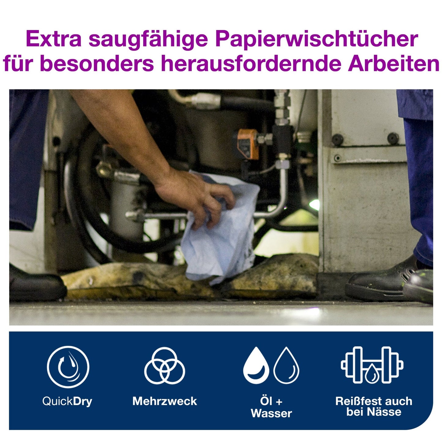 Tork Wischtücher Advanced 36,9 cm x 340 m (B x L) Papier blau