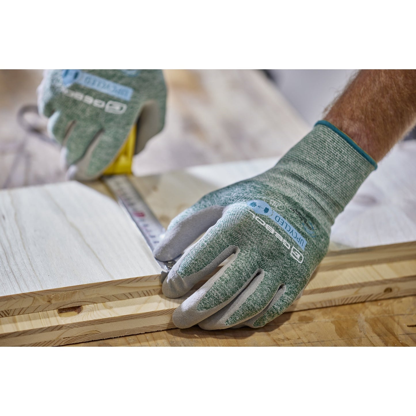 GEBOL Arbeitshandschuhe Upcycled STRONG 10 II Polyester/Nylon dunkelgrün