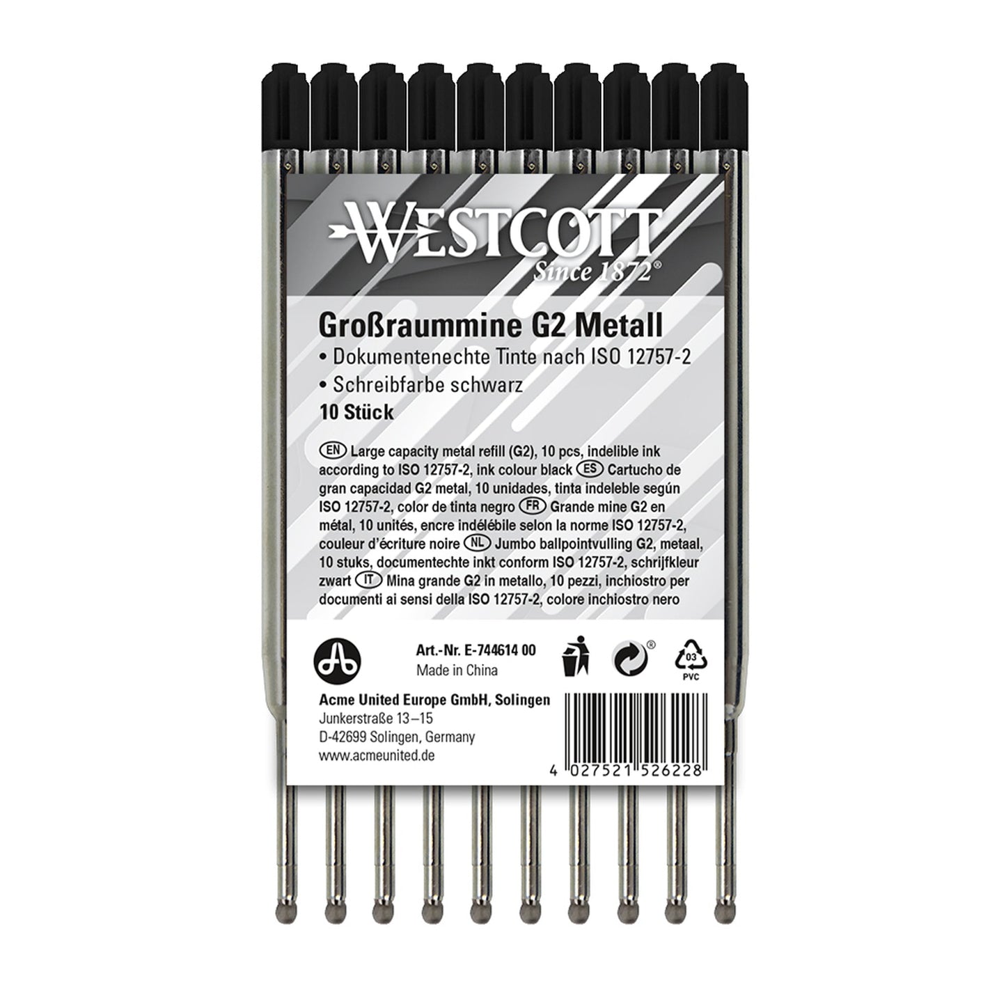 Westcott Großraummine M schwarz ISO 12757-2 dokumentenecht 10 St./Pack.