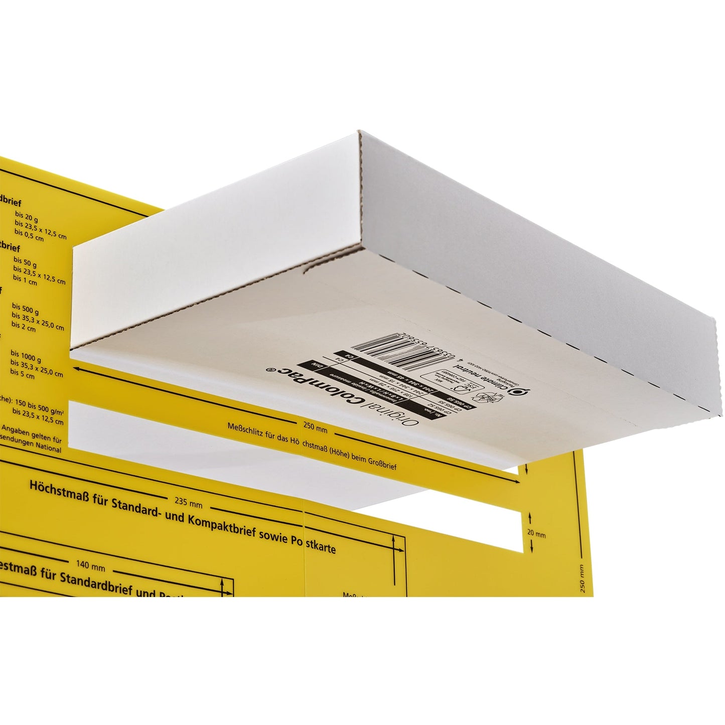ColomPac® Versandkarton Kurierpaket Innenmaße: 24,4 x 34,4 x 2,8 cm (B x H x T) Außenmaße: 25 x 35,3 x 3 cm (B x H x T) Kraftliner Wellpappe weiß
