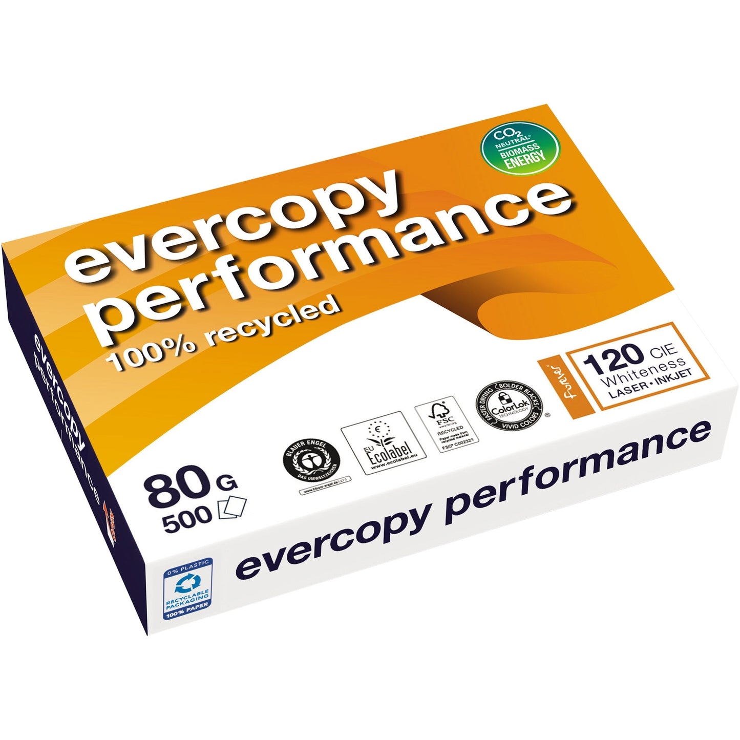 Clairefontaine Kopierpapier evercopy performance DIN A4 80g/m² 100 % Altpapier weiß 500 Bl./Pack.
