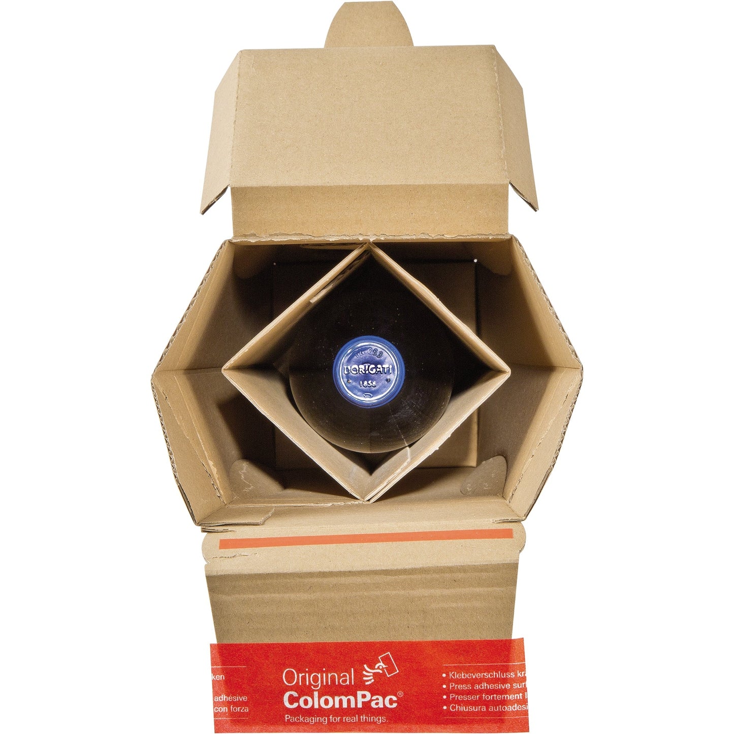 ColomPac® Versandkarton Innenmaße: 7,4 x 30,5 x 7,4 cm (B x H x T) Außenmaße: 11,5 x 36,2 x 11,5 cm (B x H x T) Kraftliner Wellpappe braun