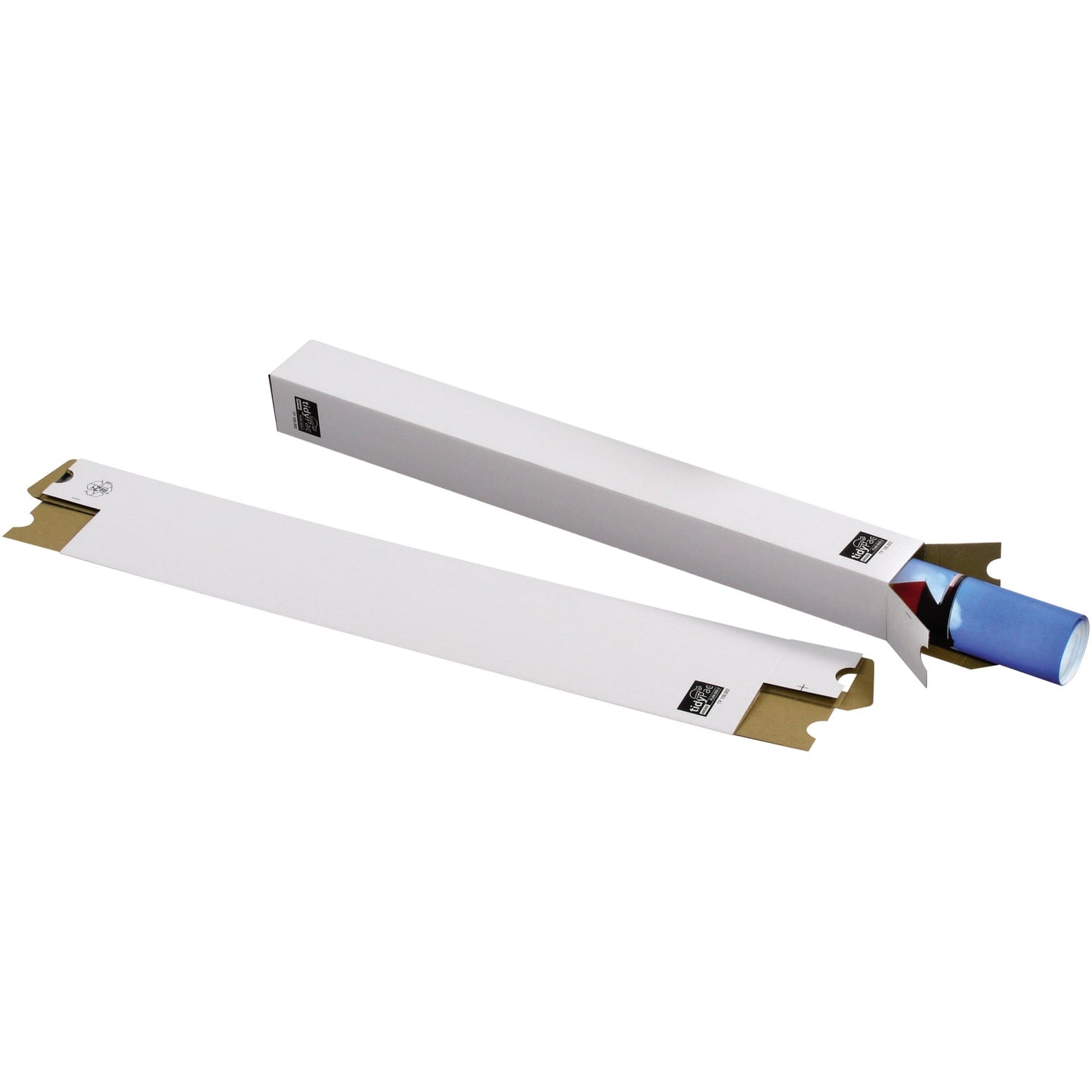 tidyPac® Versandhülse 7,5 x 7,5 x 110 cm (B x H x L) mit Steckverschluss Wellkarton weiß