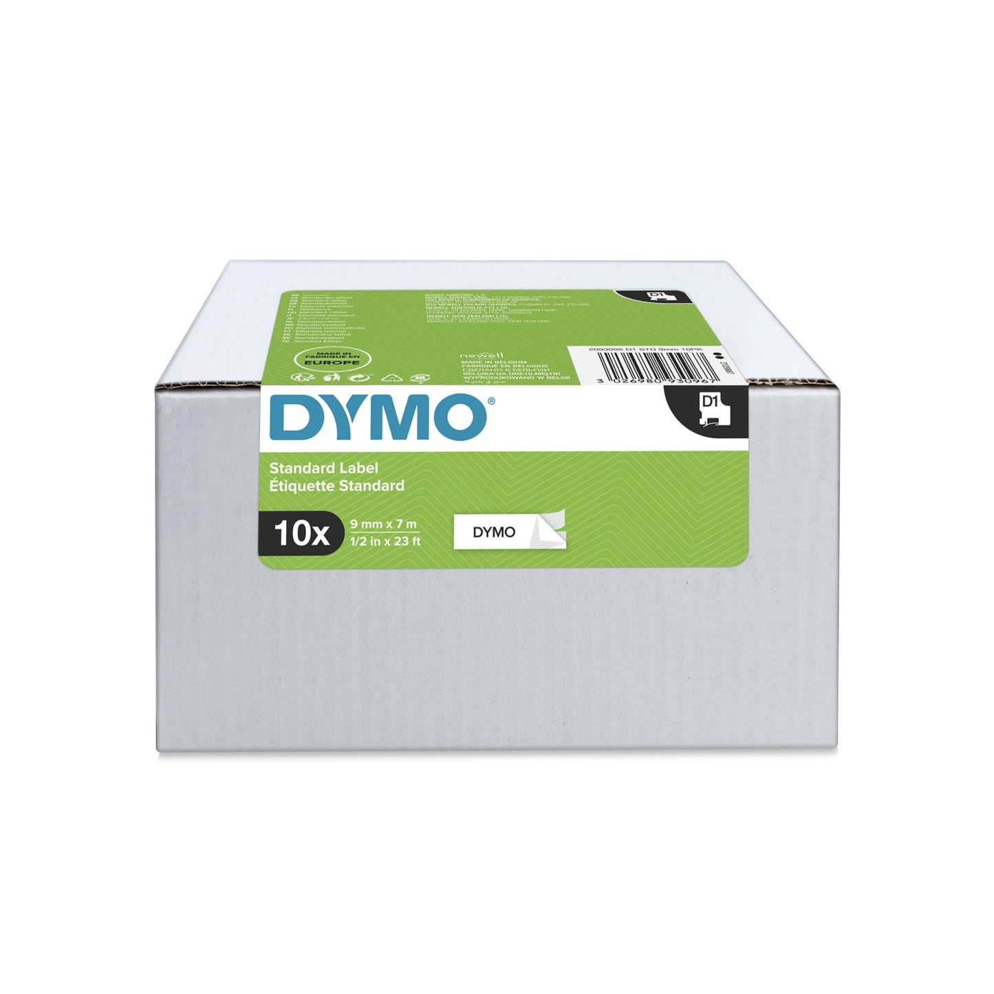 DYMO® Schriftbandkassette 9 mm x 7 m (B x L) weiß schwarz 10 St./Pack.
