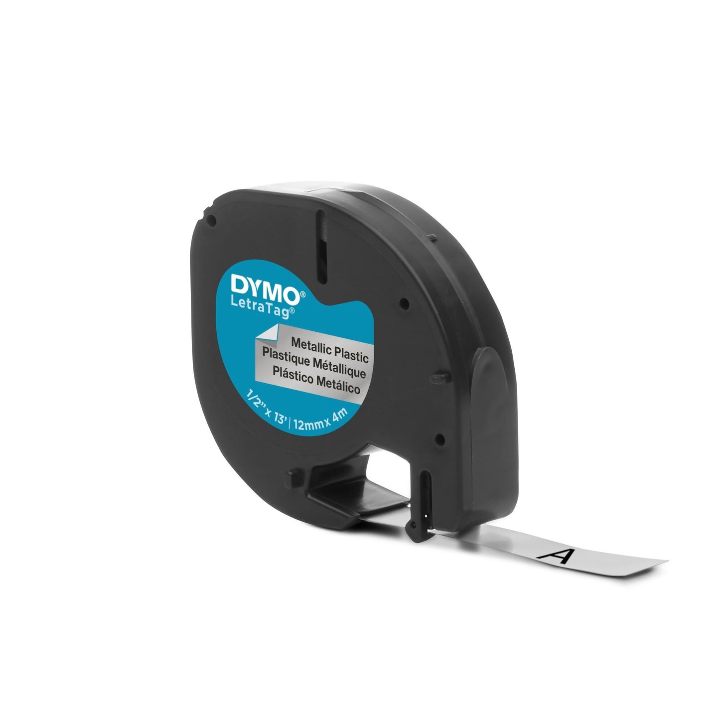 DYMO® Schriftbandkassette 12 mm x 4 m (B x L) silber metallic schwarz