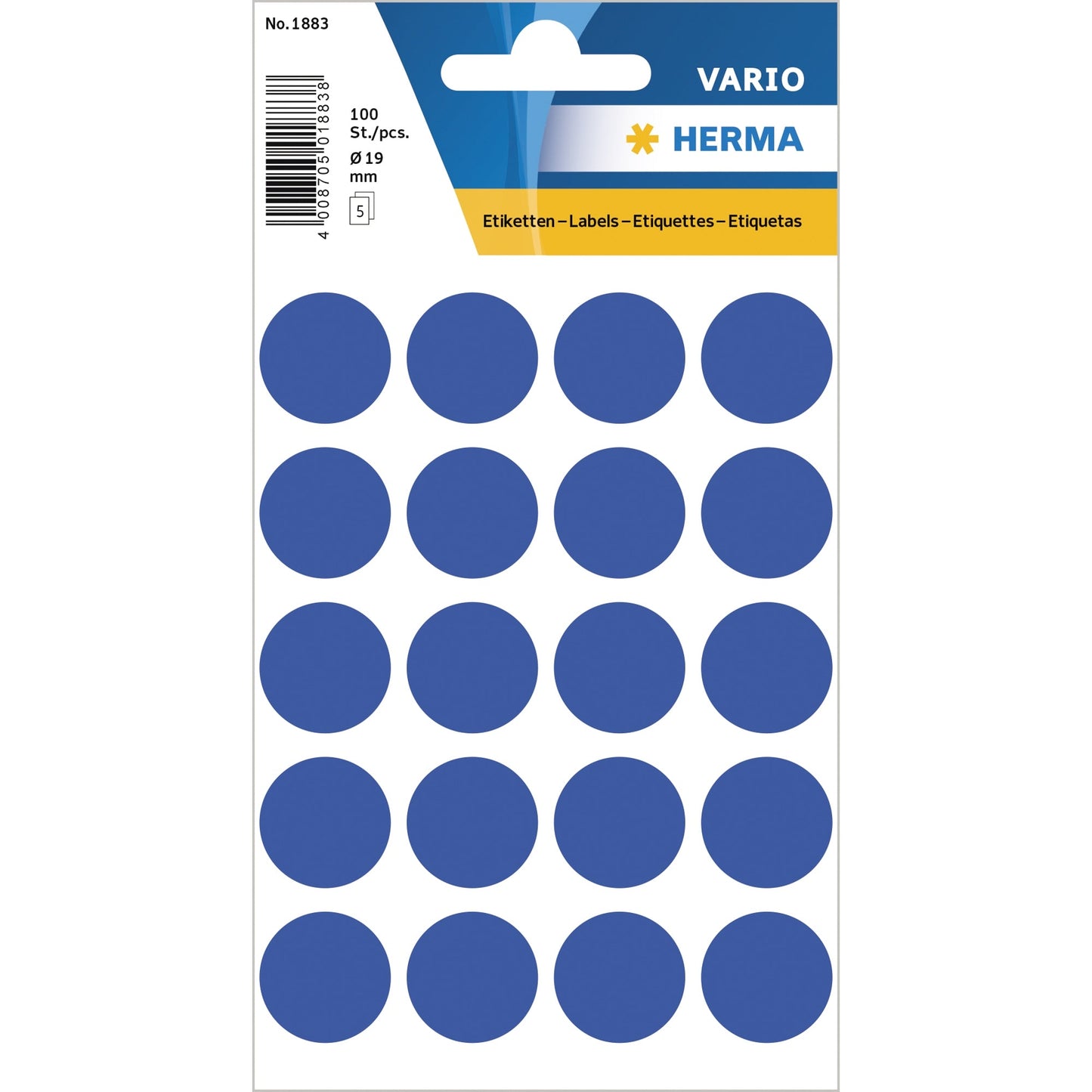 HERMA Markierungspunkt VARIO 19mm Papier dunkelblau 100 Etik./Pack.