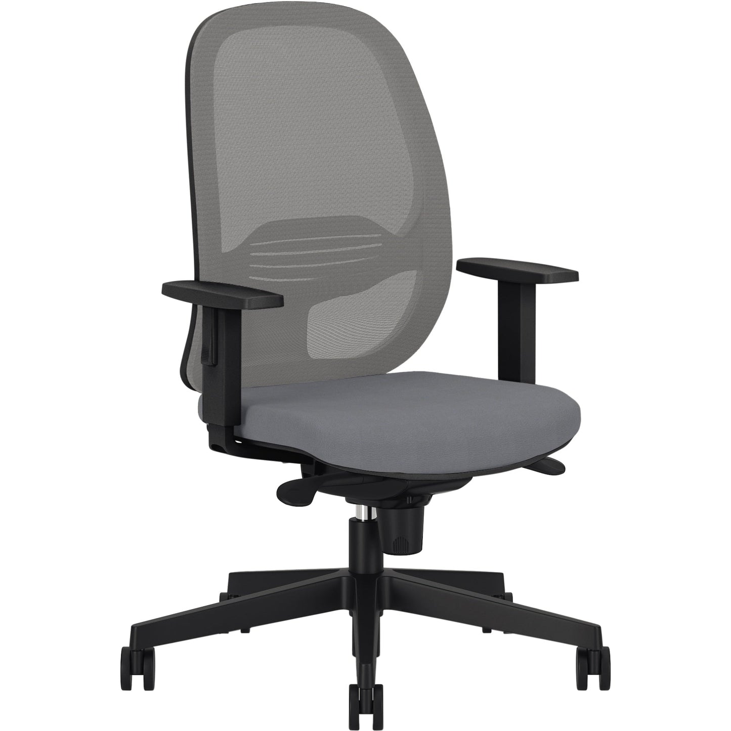 NowyStyl Bürodrehstuhl Eggy 41-53cm Synchronmechanik Rolle weich gebremst (für Hartboden) Kunststoff grau