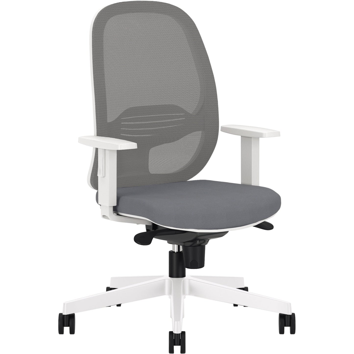 NowyStyl Bürodrehstuhl Eggy 41-53cm Synchronmechanik Rolle universell (für Hart- und Teppichböden) Kunststoff grau