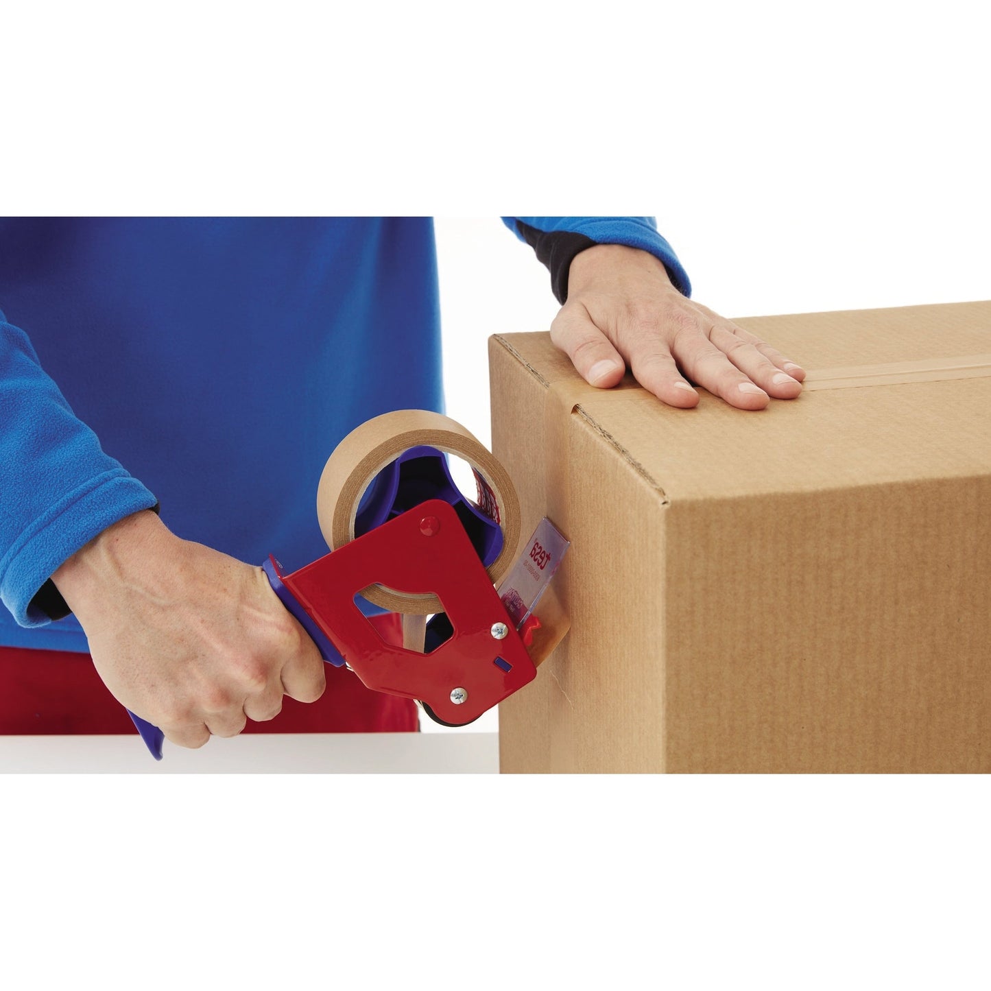 tesa® Packbandabroller Economy Metall rot/blau
