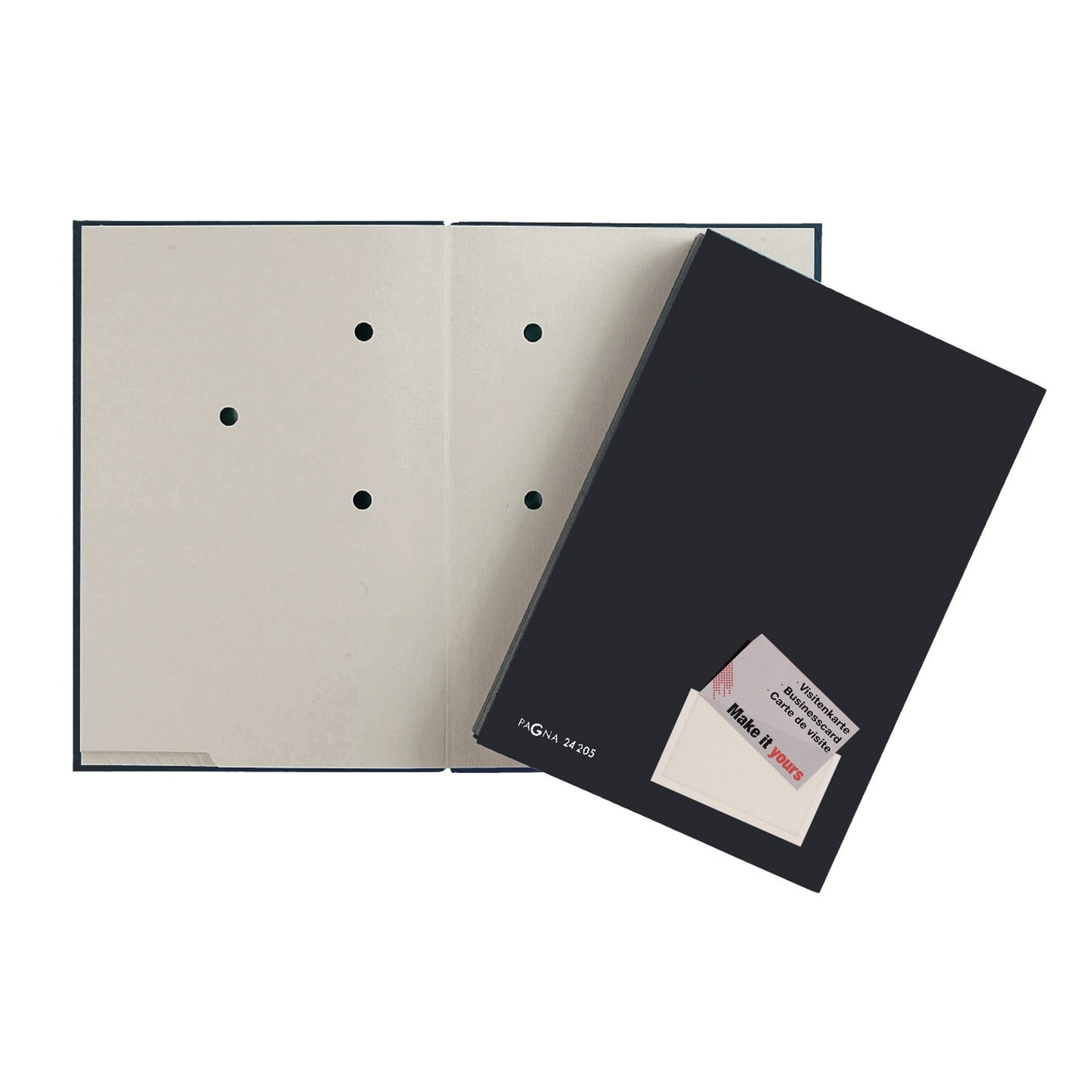 PAGNA Unterschriftenmappe DIN A4 Graupappe, recycelt schwarz grau 20 Fächer