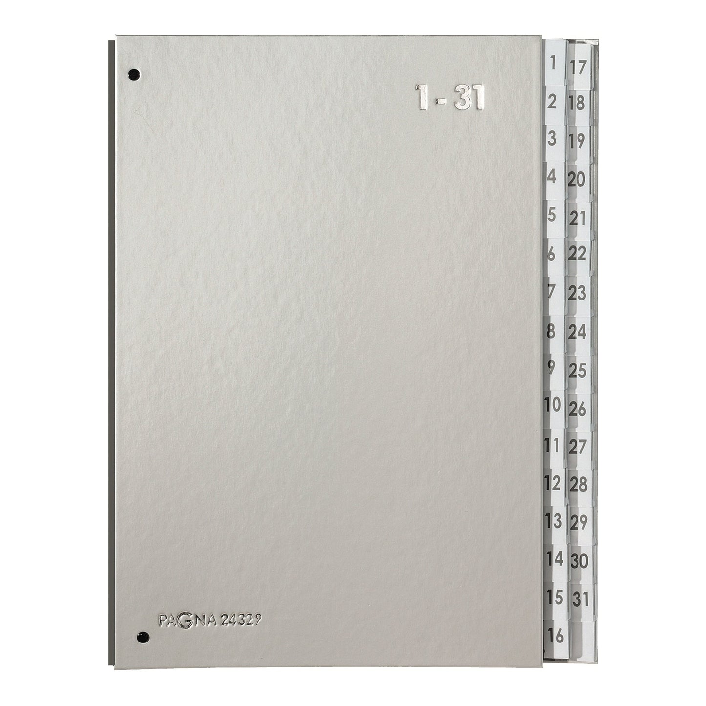 PAGNA Pultordner DIN A4 1-31 Karton/Papier, laminiert silber 32 Fächer