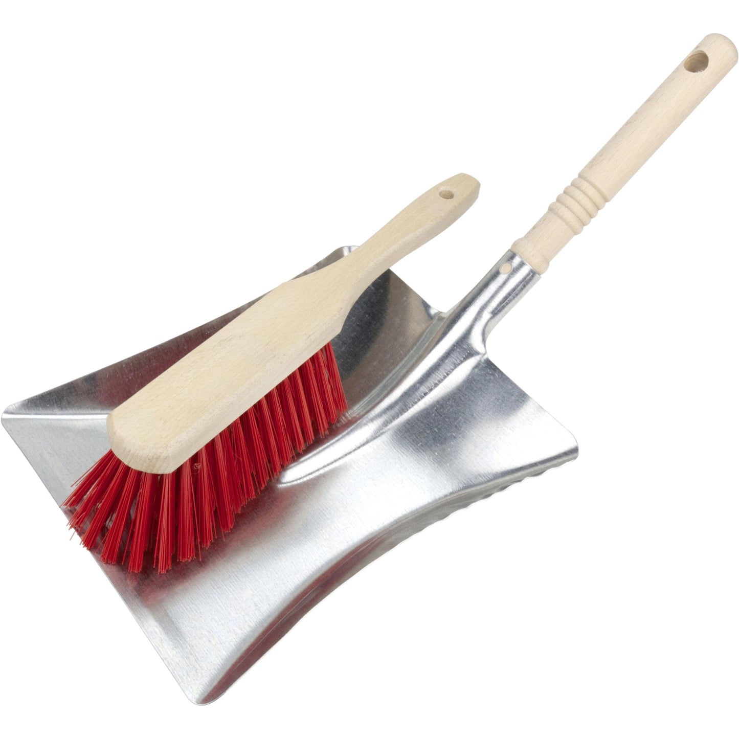 BÜMAG Kehrgarnitur 21,7 x 7,5 x 44 cm (B x H x T) Stahl/Holz silber/rot