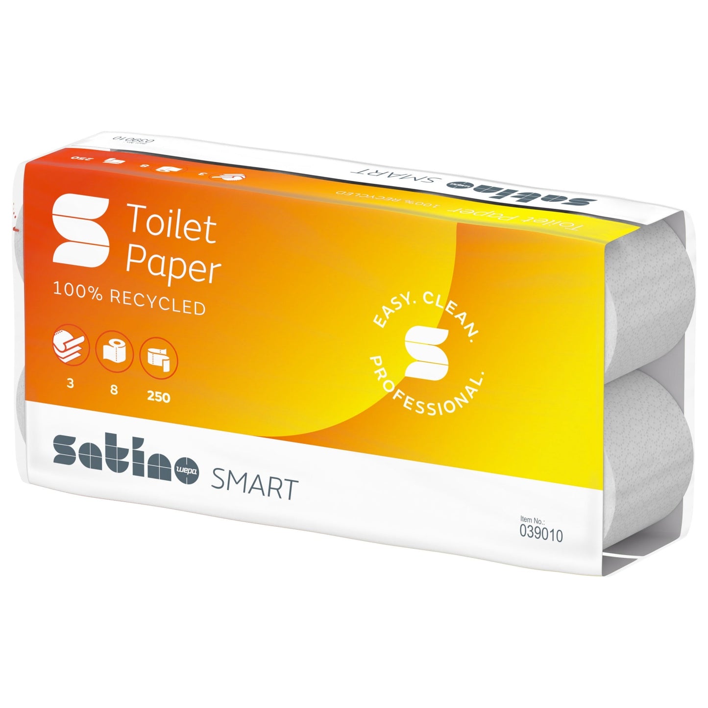 Satino by WEPA Toilettenpapier Smart 3-lagig hochweiß 250 Bl./Rl. 8 Rl./Pack.