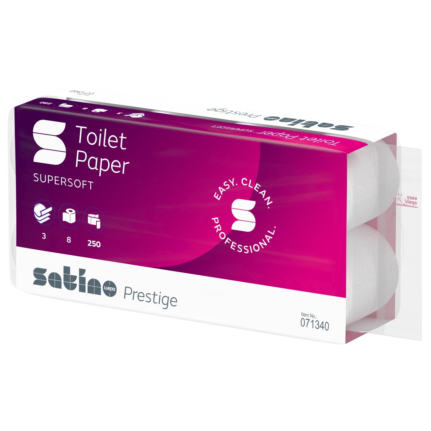 Satino by WEPA Toilettenpapier Prestige 3-lagig hochweiß 250 Bl./Rl. 8 Rl./Pack.