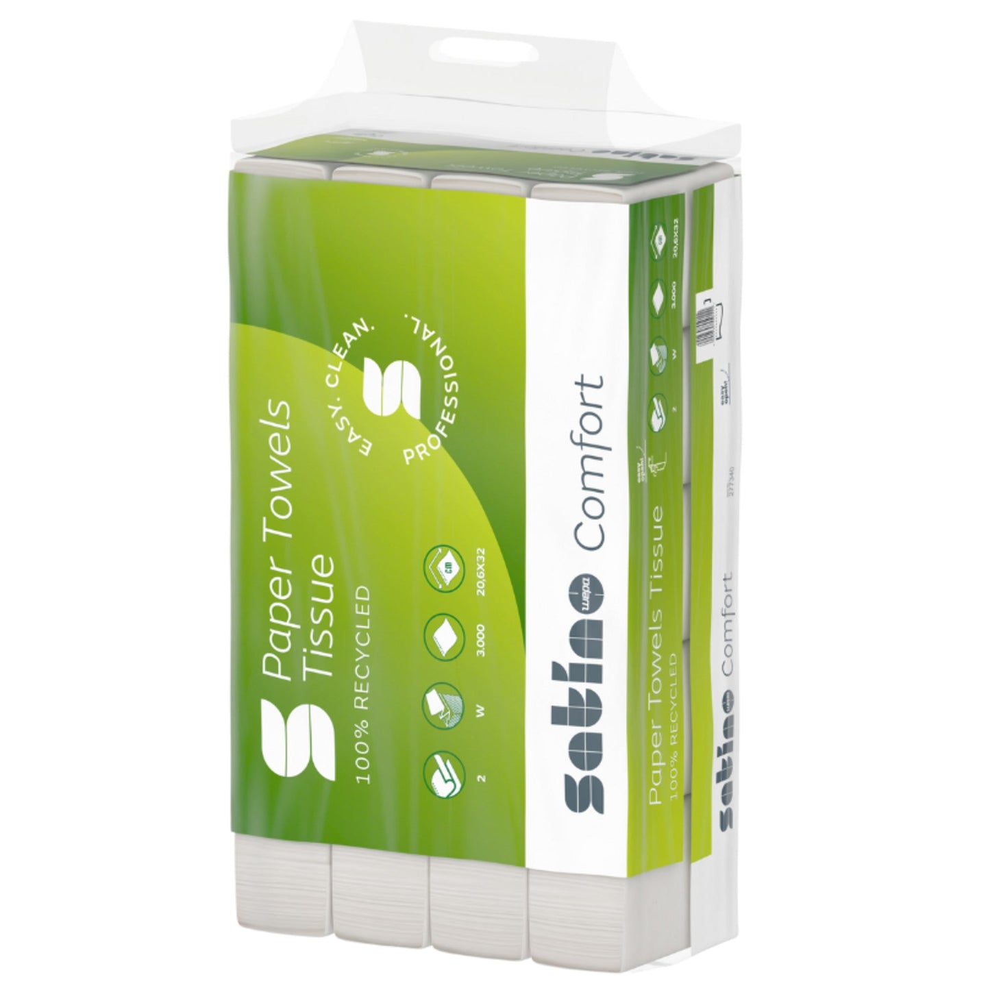 Satino by WEPA Papierhandtücher Comfort 20,6 x 32 cm (B x L) Papier, 100 % recycelt hochweiß 25 x 120 Bl./Pack.