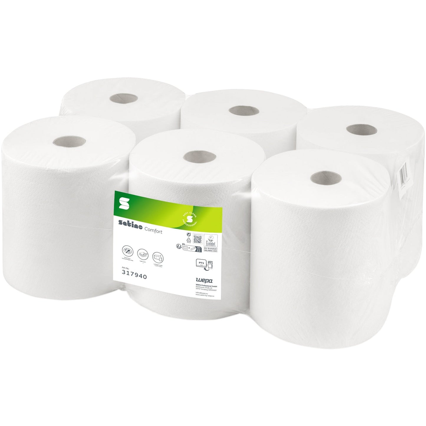 Satino by WEPA Handtuchrolle Comfort 20,5 cm x 150 m (B x L) Tissue hochweiß 6 Rl./Pack.