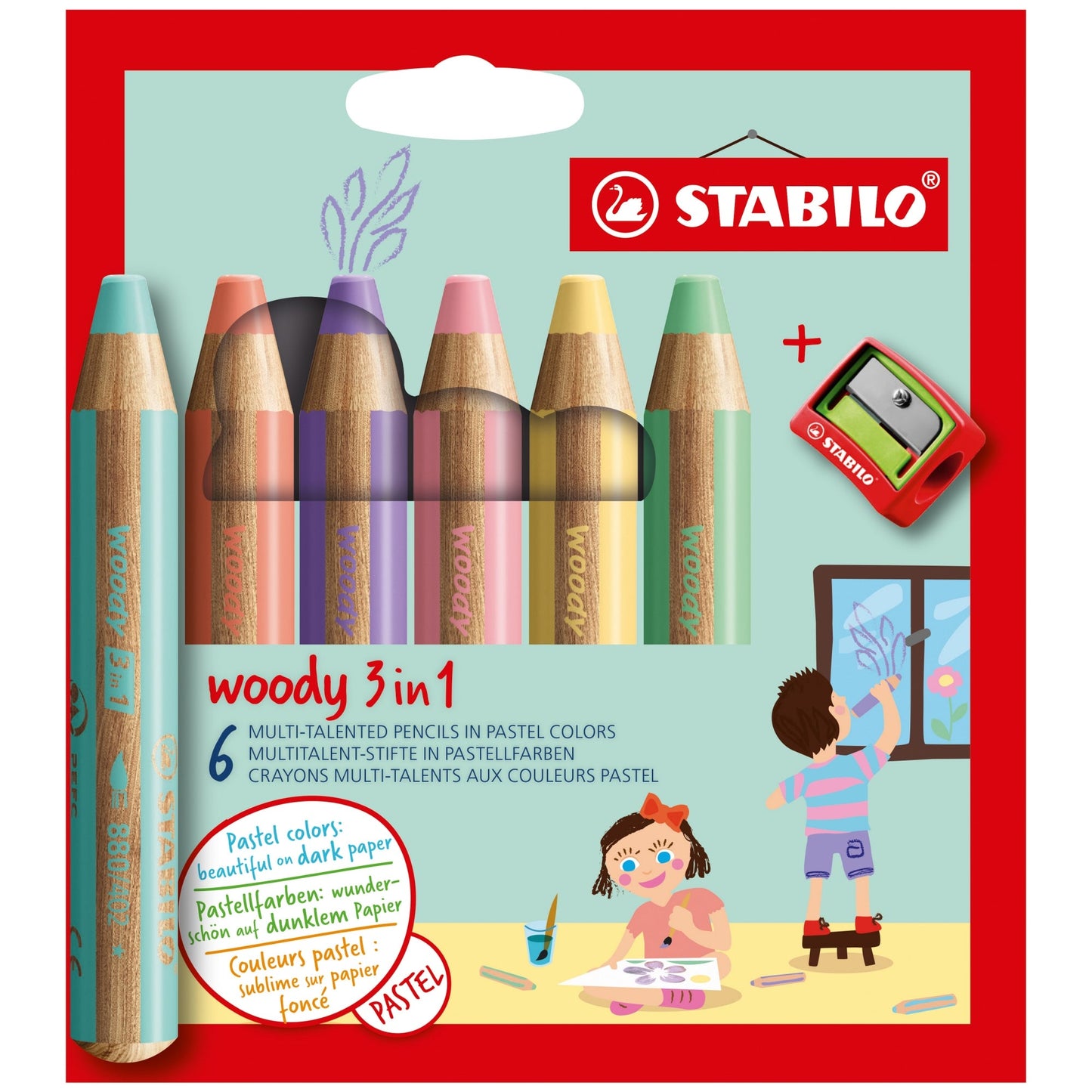 STABILO® Buntstift woody 3 in 1 6 St./Pack.