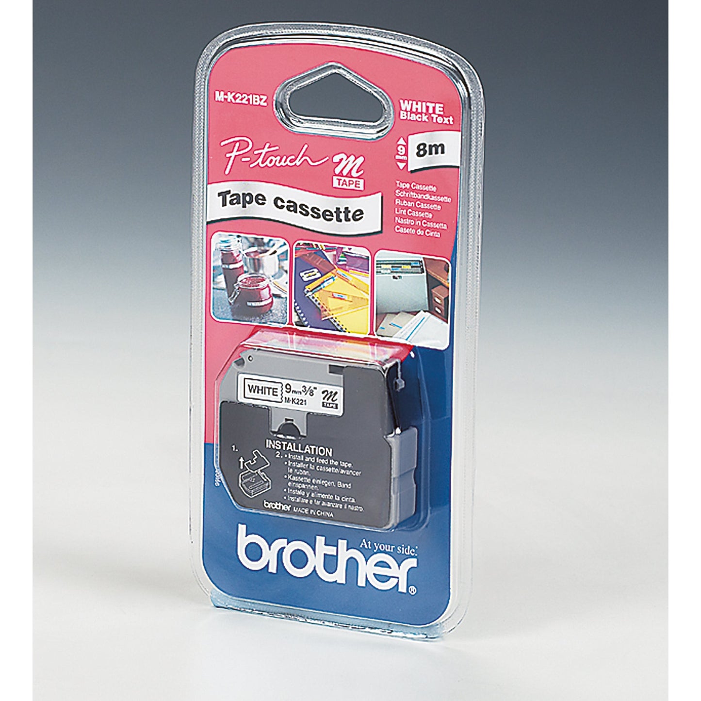Brother Schriftbandkassette P-touch 9 mm x 8 m (B x L) weiß schwarz