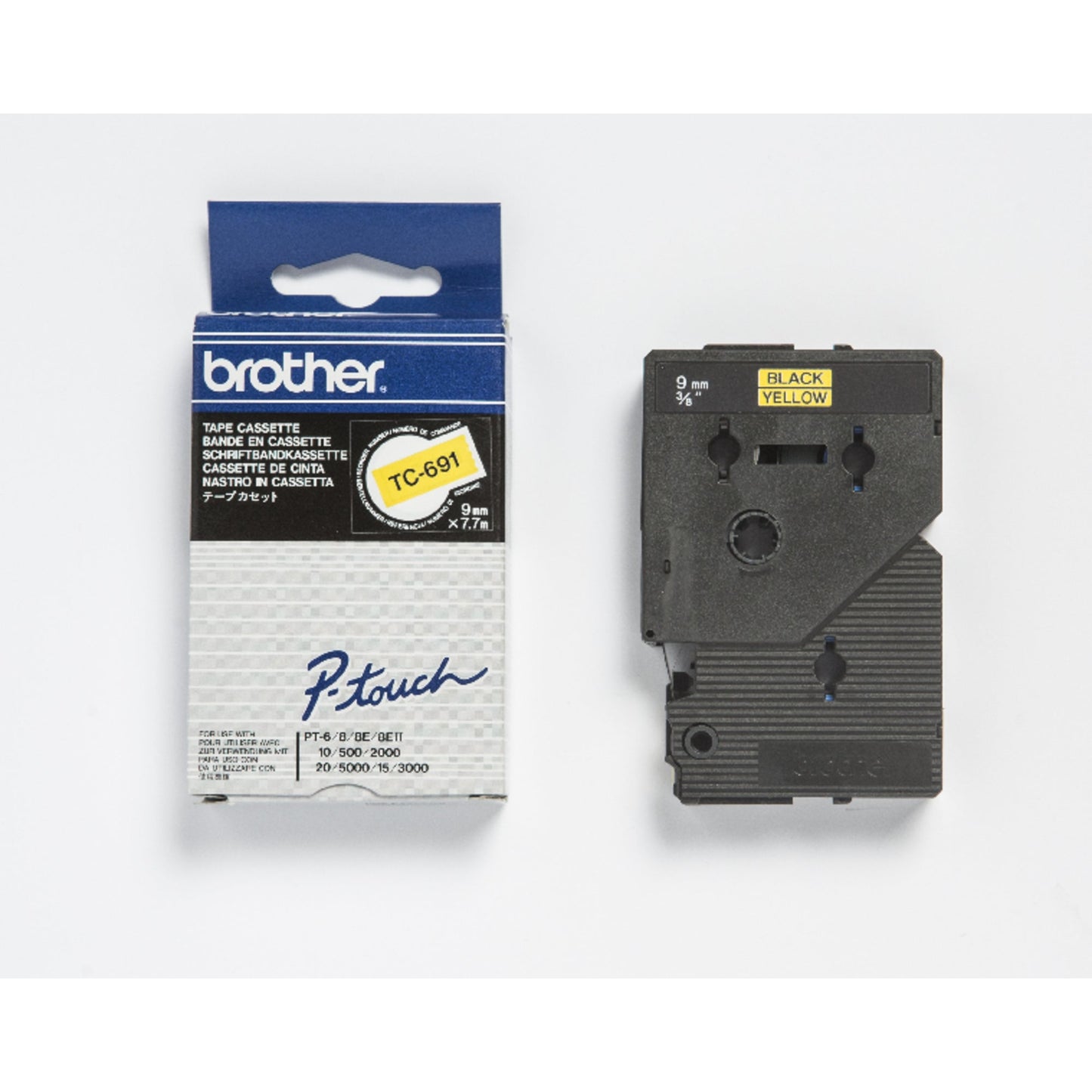 Brother Schriftbandkassette P-touch 9 mm x 7,7 m (B x L) gelb schwarz