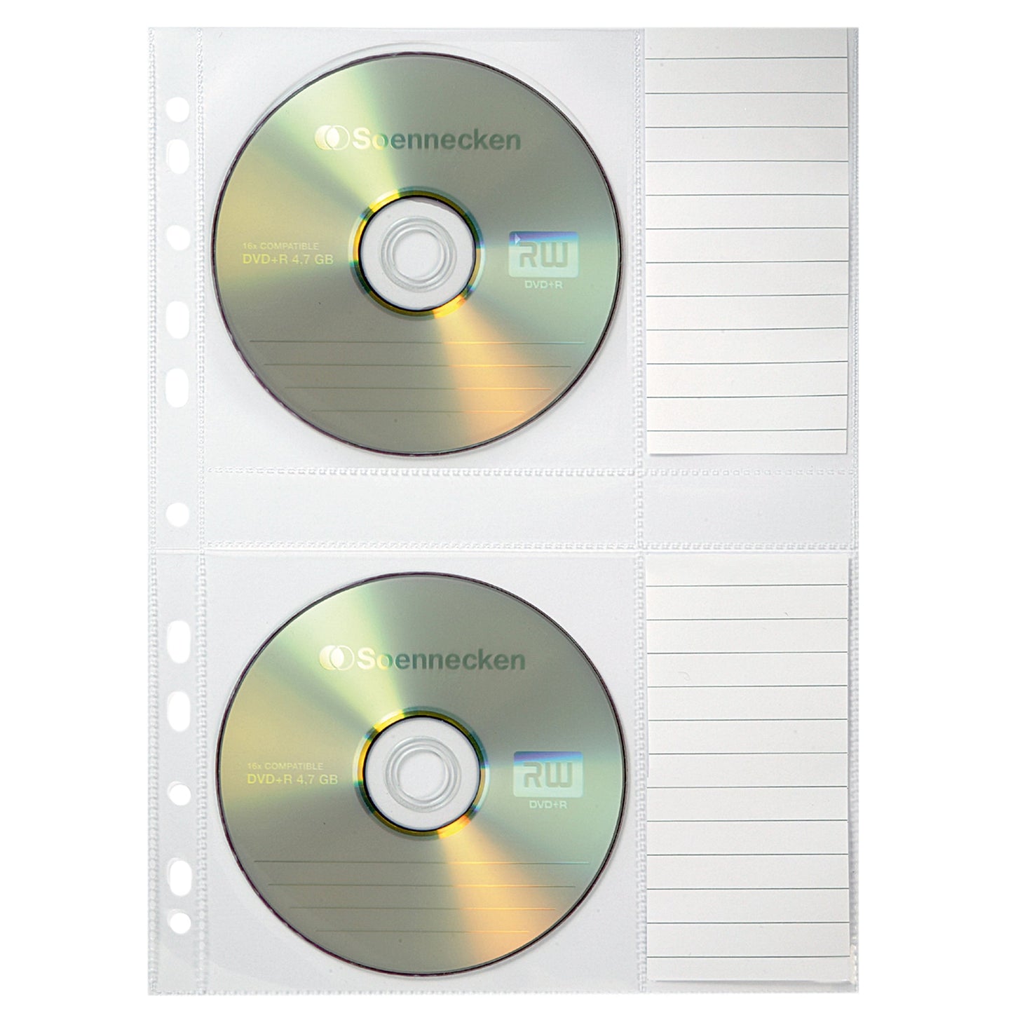 Soennecken CD/DVD Hülle 20,7 x 26,1 cm (B x H) Polypropylen transparent 5 St./Pack.