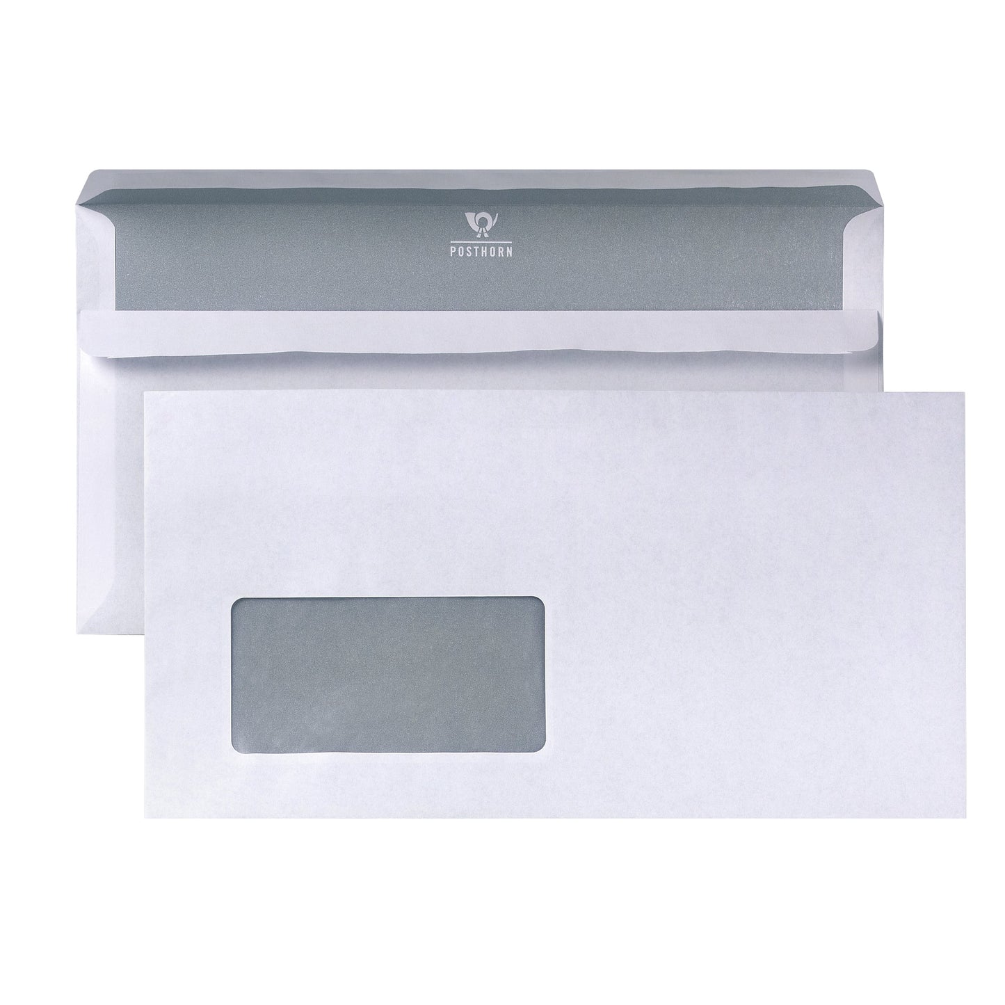 POSTHORN Briefumschlag Kompakt 235 x 125 mm (B x H) mit Selbstklebung mit Fenster 75g/m² weiß 1.000 St./Pack.