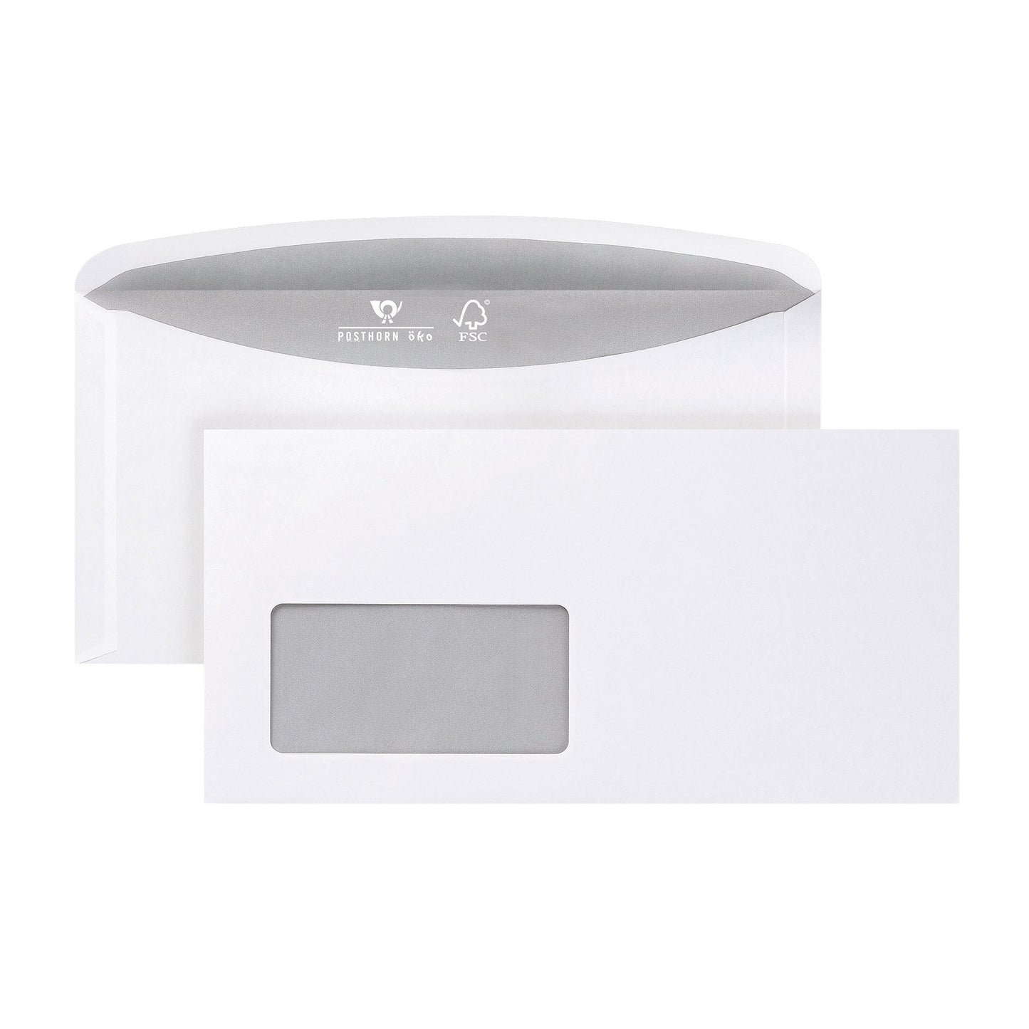 POSTHORN Briefumschlag 3000 DIN C6/C5 229 x 114 mm (B x H) mit gummierter Klappe mit Fenster 80g/m² weiß 1.000 St./Pack.