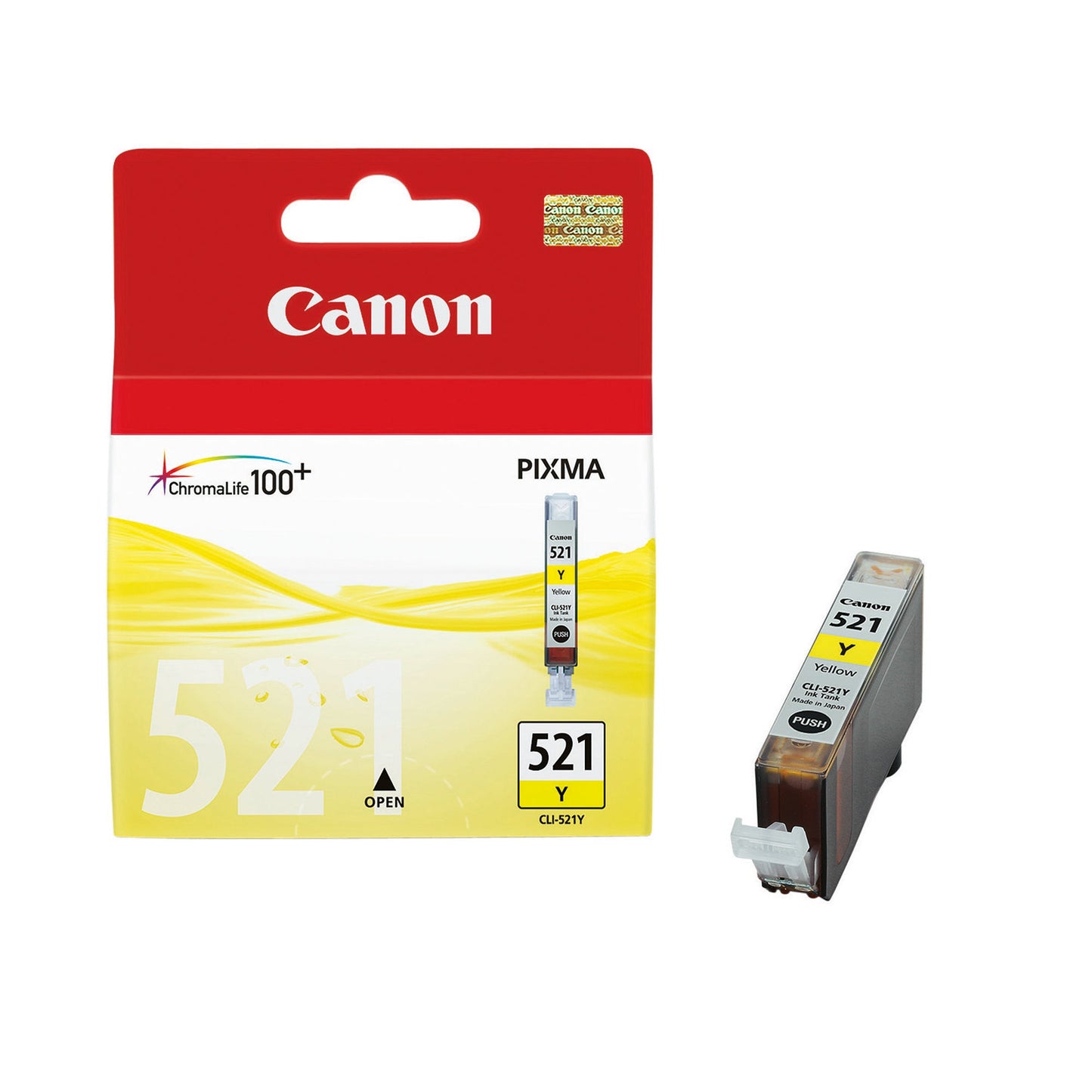 Canon Tintenpatrone Originalzubehör CLI-521Y ca. 530 Seiten gelb 9ml