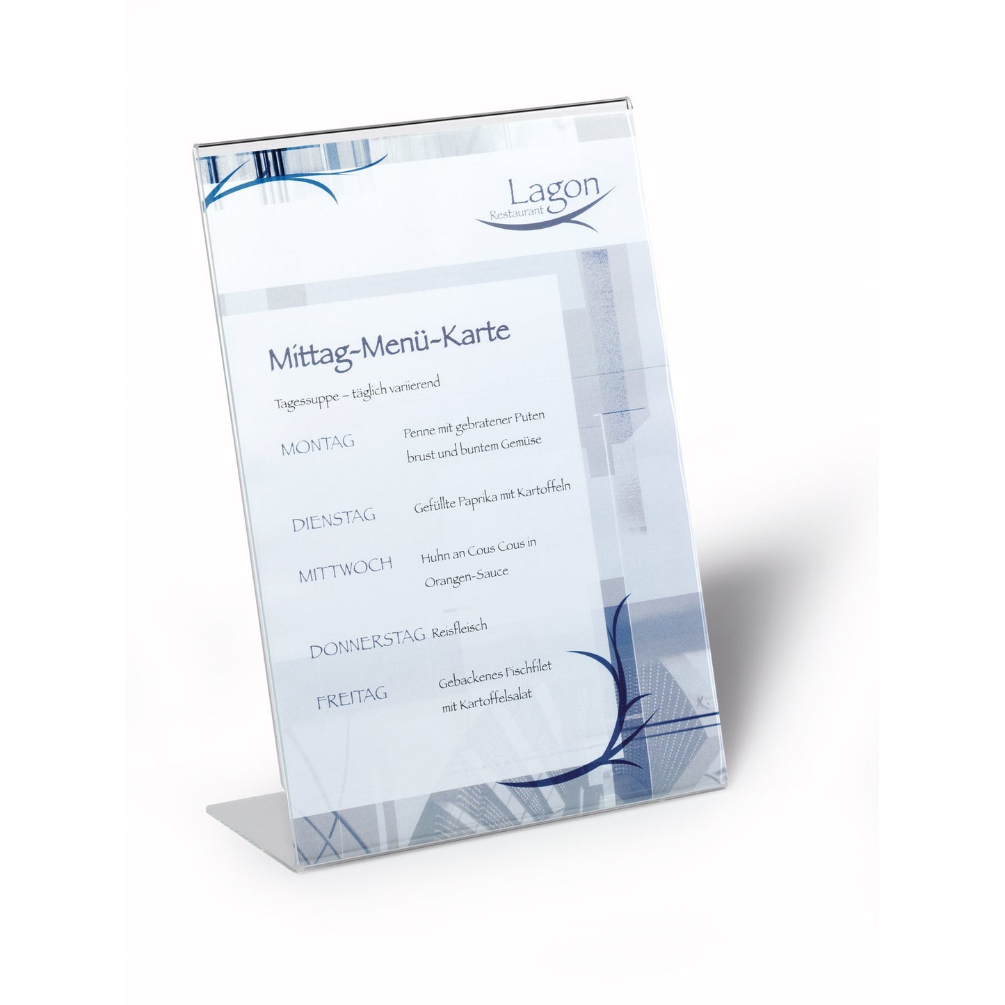 DURABLE Tischaufsteller 21 x 29 x 9 cm (B x H x T) DIN A4 einseitig verwendbar Acryl transparent
