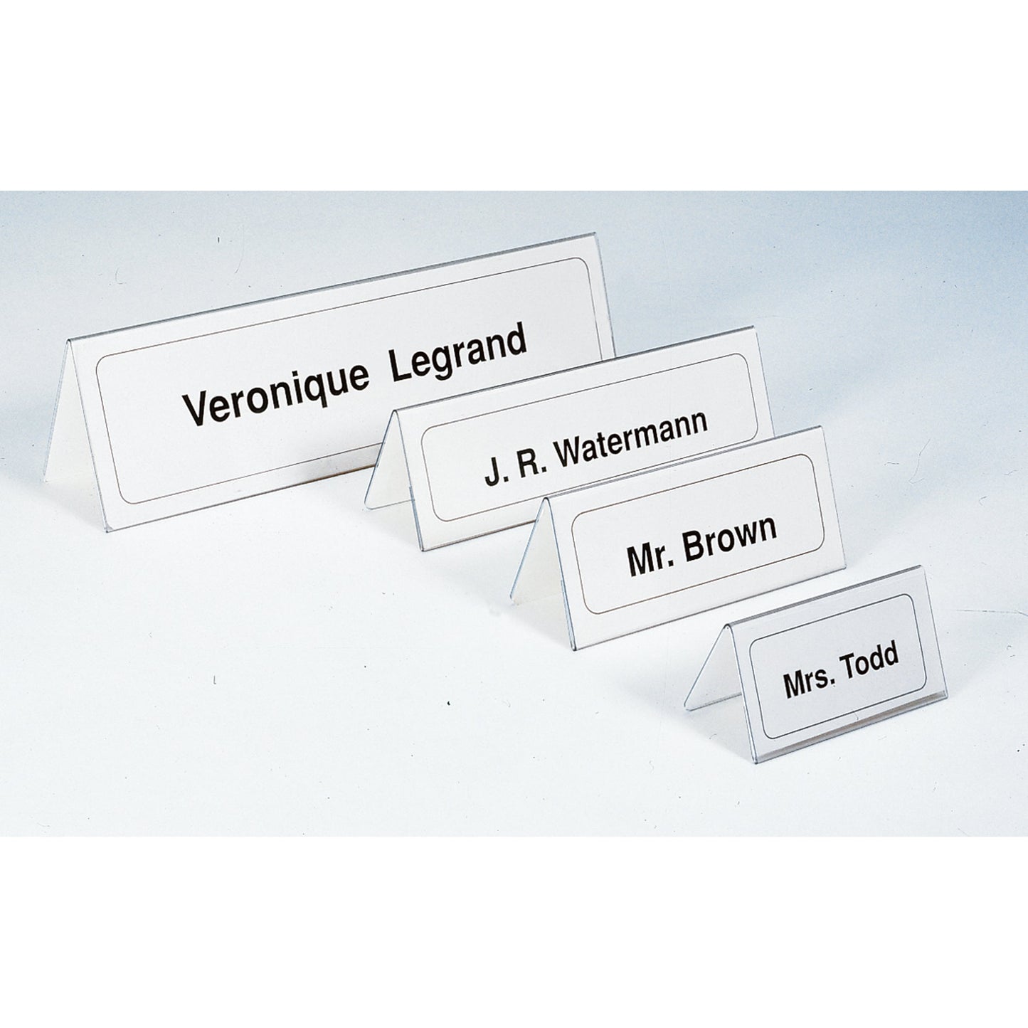 DURABLE Tischnamensschild 150 x 61/122 mm (B x H) PVC-Hartfolie transparent 25 St./Pack.