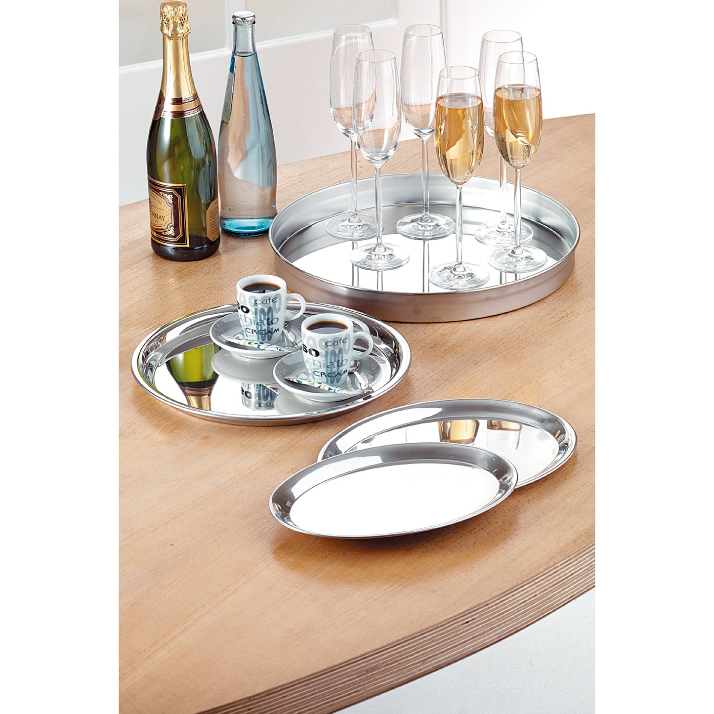 Esmeyer® Serviertablett DAILY 22 x 1,4 x 29 cm (B x H x L) Edelstahl Farbe: silber