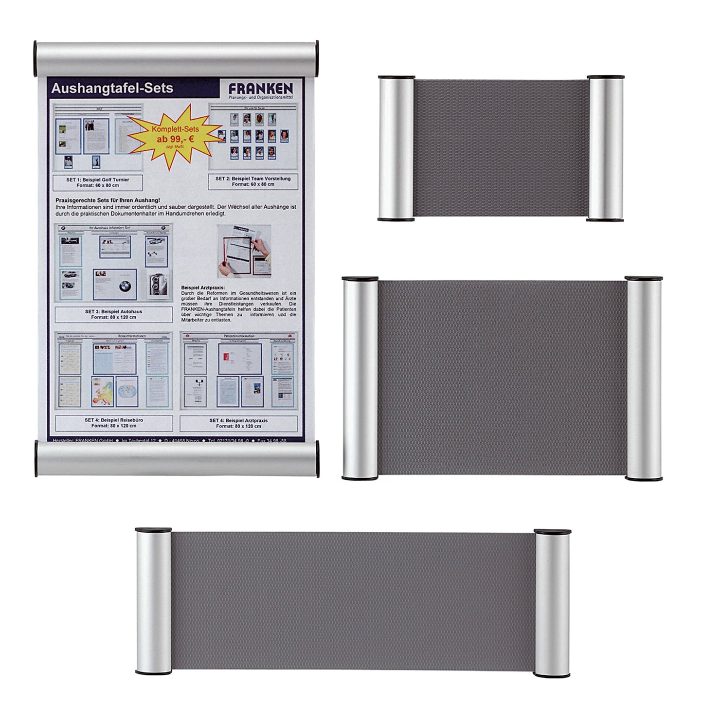 FRANKEN Türschild Clip 245 x 155 mm (B x H) Aluminium/Kunststoff silber