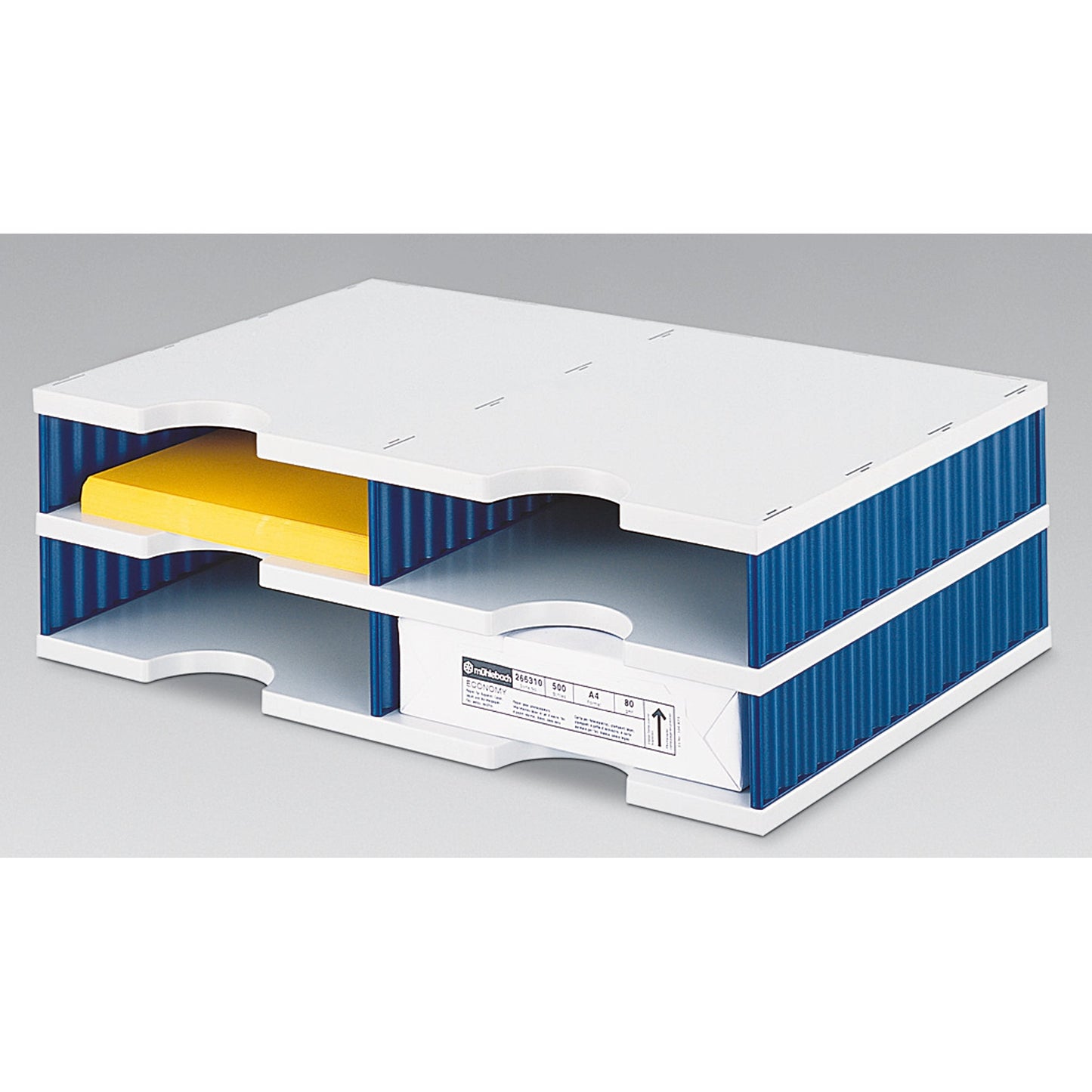 styro Dokumentenablage styrodoc duo Grundeinheit 48,5 x 15,3 x 33,1 cm (B x H x T) Polystyrol grau/blau