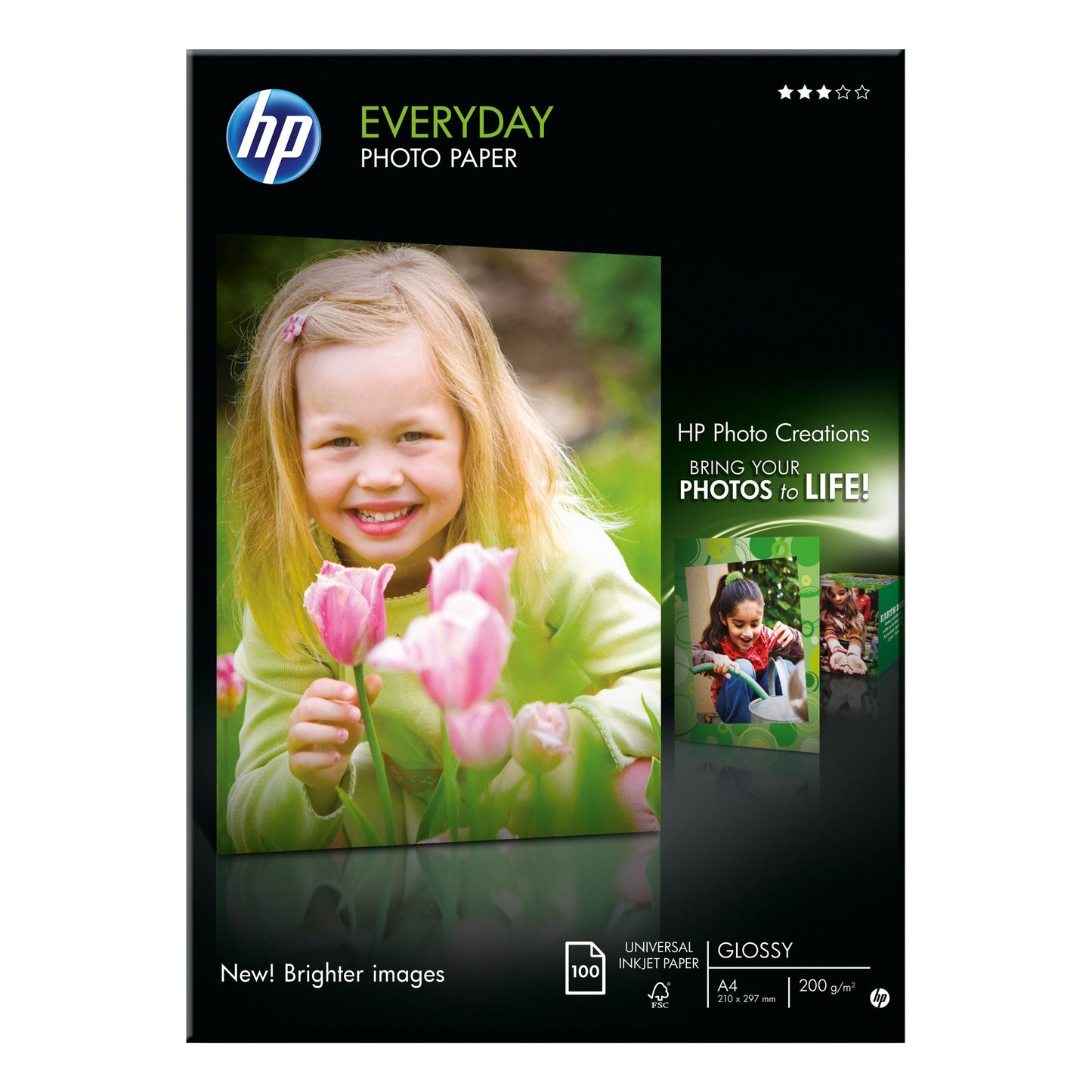 HP Fotopapier Everyday DIN A4 200g/m² weiß glänzend 100 Bl./Pack.