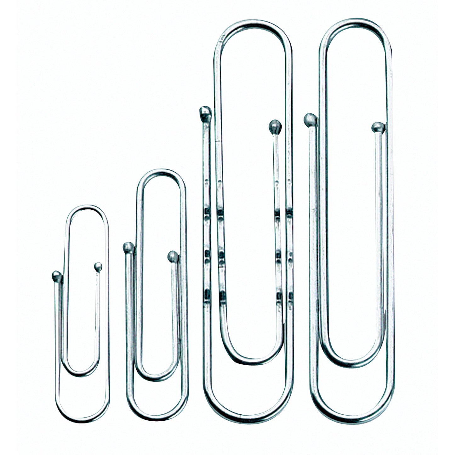 NORICA® Büroklammer gewellt, runde Form, mit Kugelenden 50mm Metall, verzinkt silber 100 St./Pack.